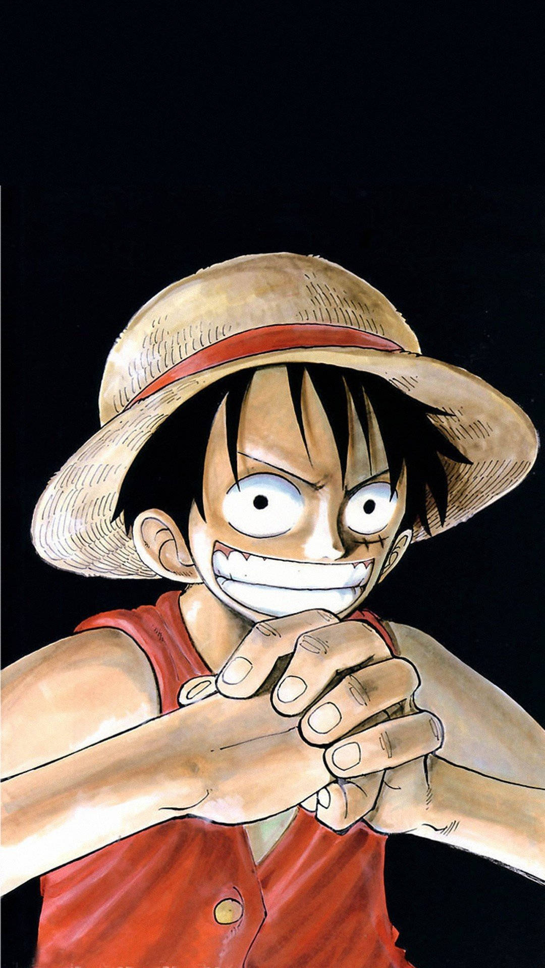 Luffy, straw hat, black hair, Full HD Phone Wallpaper