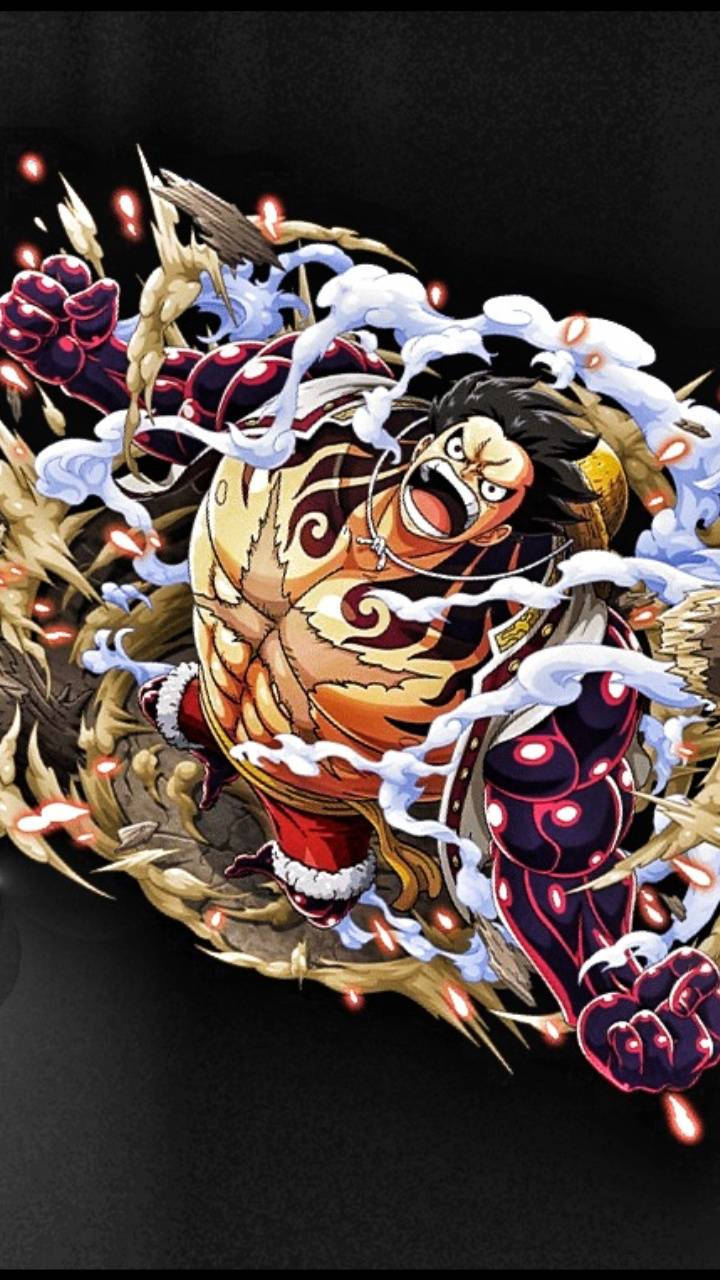 Luffy Gear 4, explosion art, glowing fists, HD Phone Wallpaper