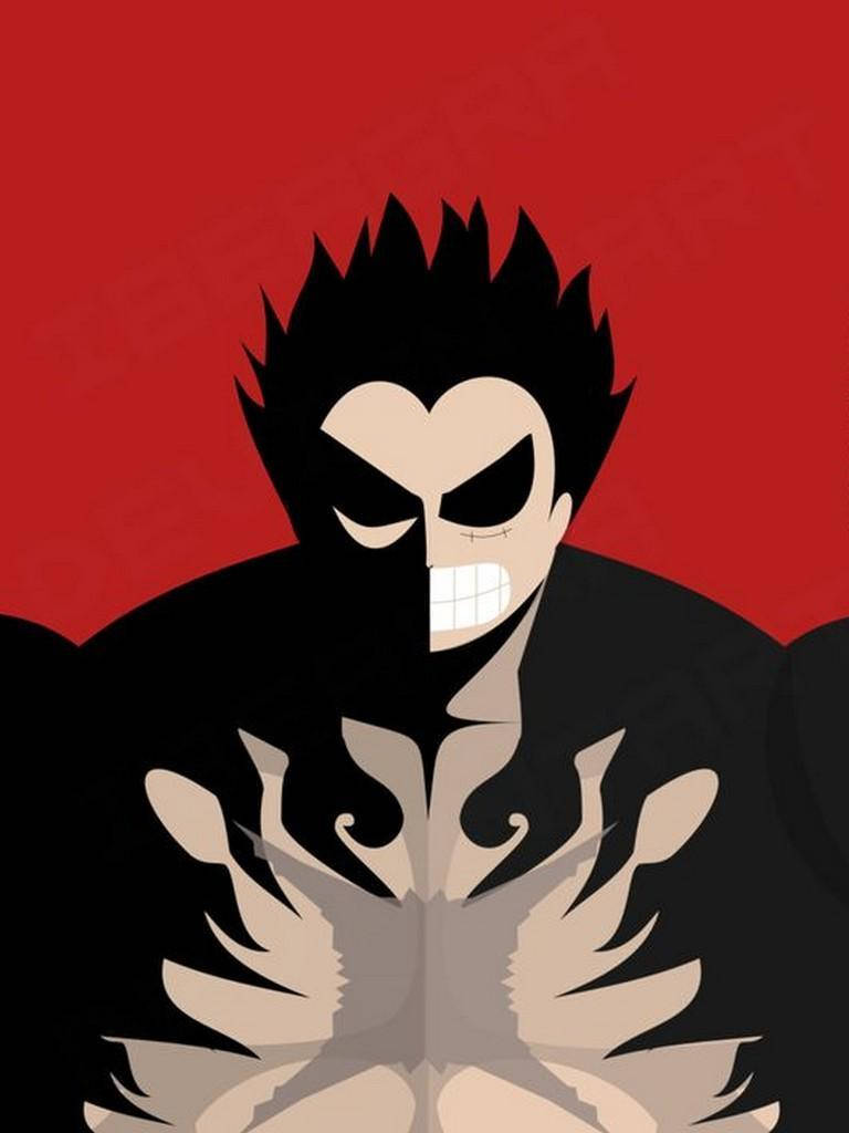 Luffy Gear 4, spiky black hair, half-face mask, SD Phone Wallpaper