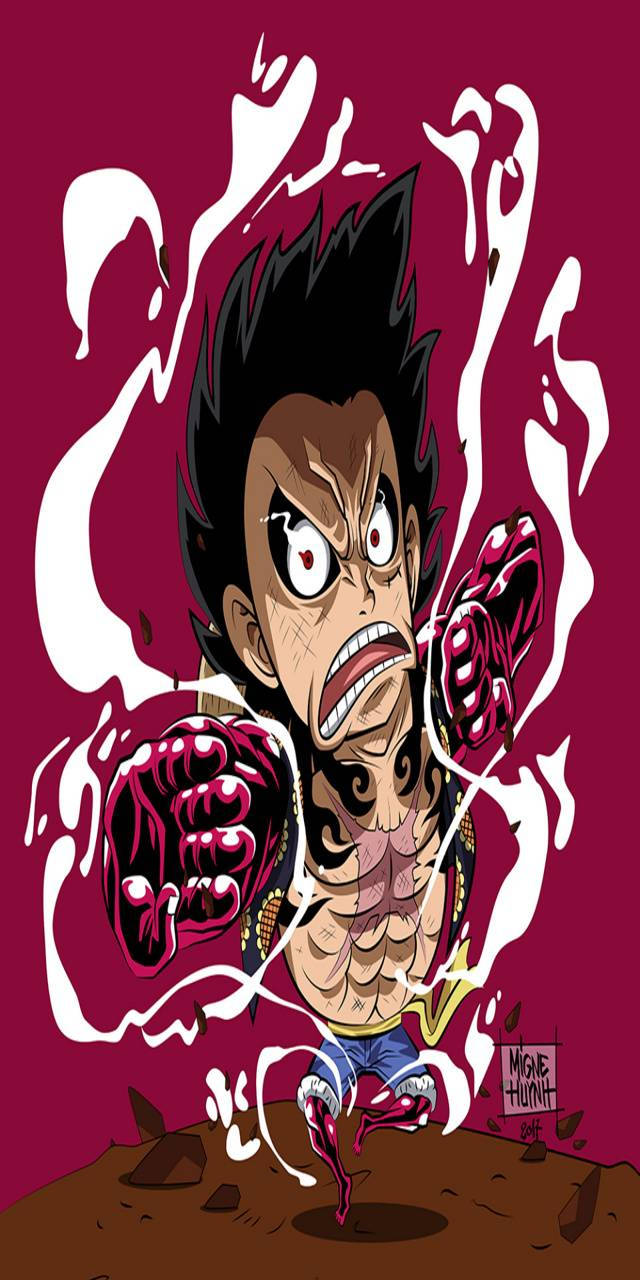 Luffy Gear 4, spiky hair, glowing eyes, HD Phone Wallpaper