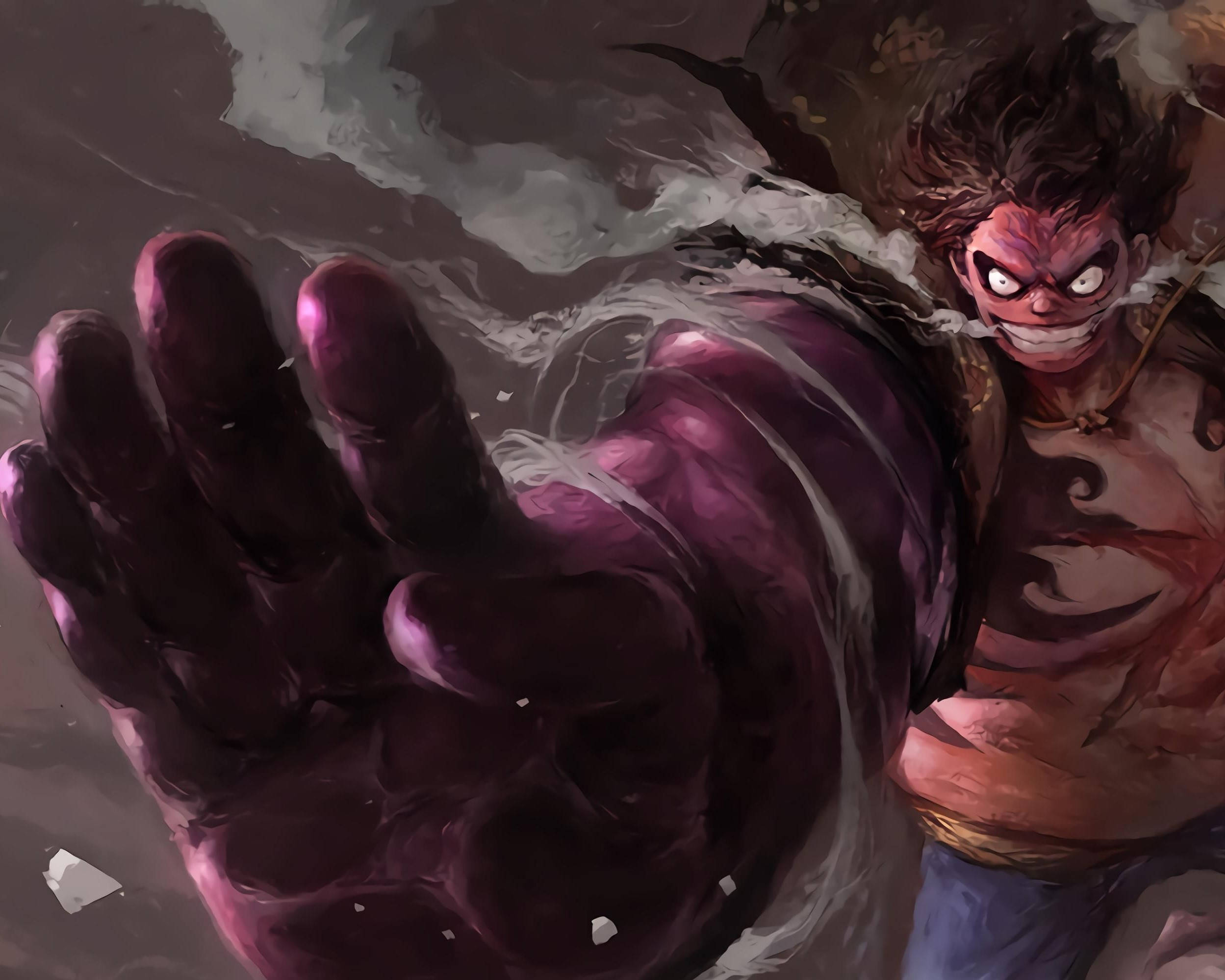 Luffy Gear 4, freaky smile, wild hair, Full HD Desktop Wallpaper