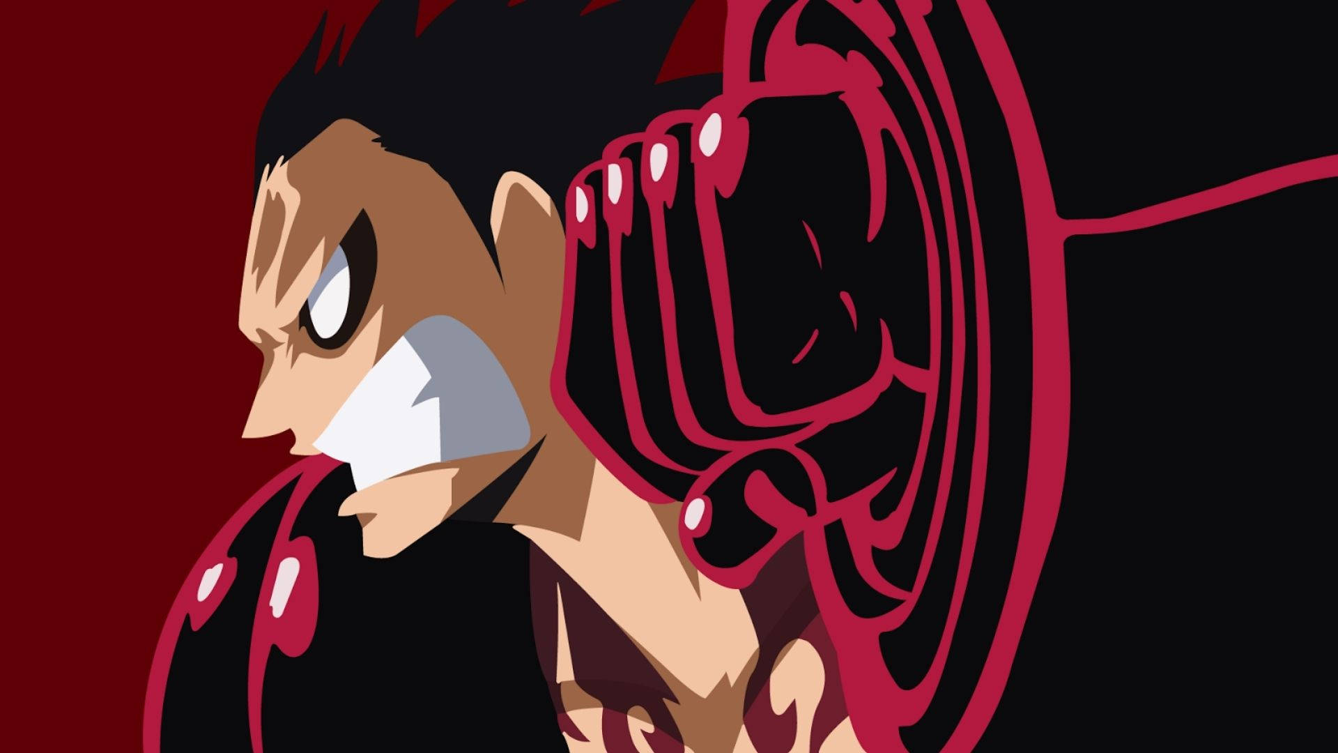 Luffy Gear 4, anime character, fierce expression, Full HD Desktop Wallpaper