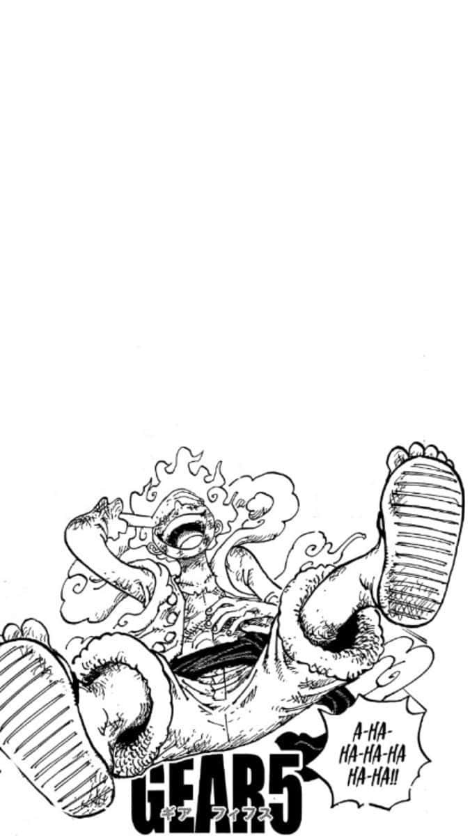 Luffy Gear 5, manga panel, black and white, SD Phone Wallpaper