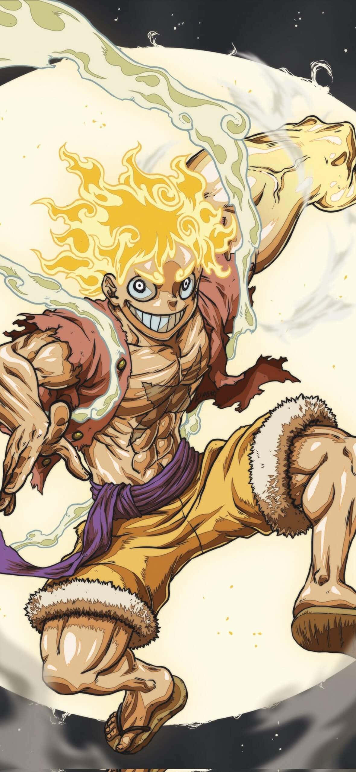 Luffy, Gear 5, spiky yellow hair, Full HD Phone Wallpaper
