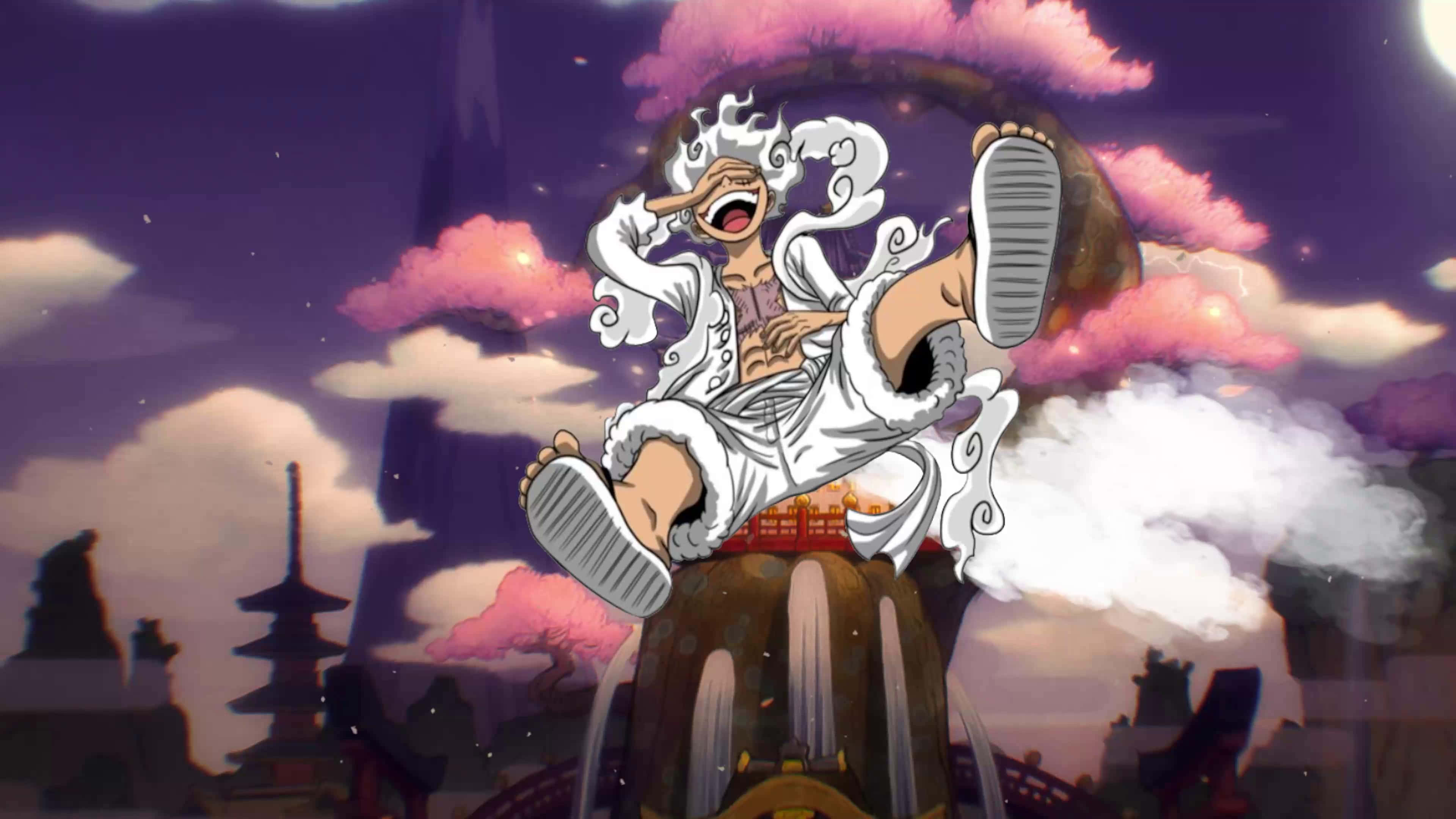 Luffy Gear 5, Awakening4 K, white hair, 4K Desktop Wallpaper