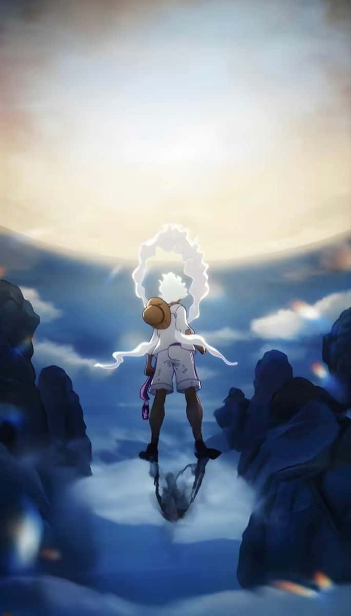 Luffy Gear 5 Moon, white-haired anime boy, straw hat, SD Phone Wallpaper