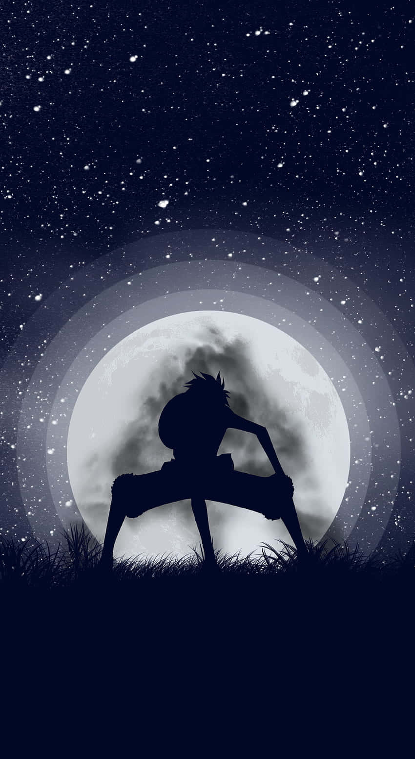 Luffy Gear 5, moon, silhouette, HD Phone Wallpaper