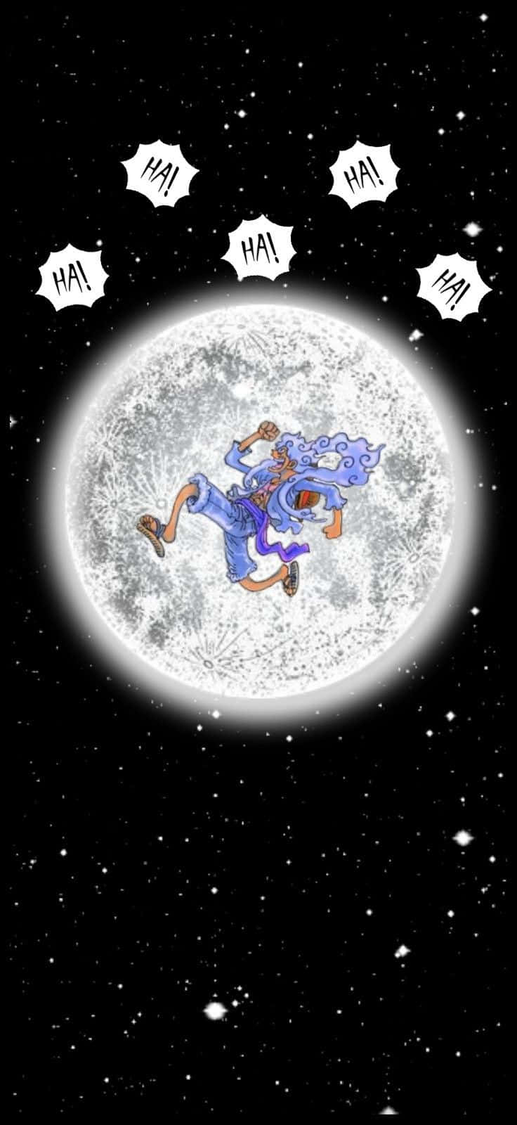 Luffy Gear 5, Moon, blue pajamas, HD Phone Wallpaper