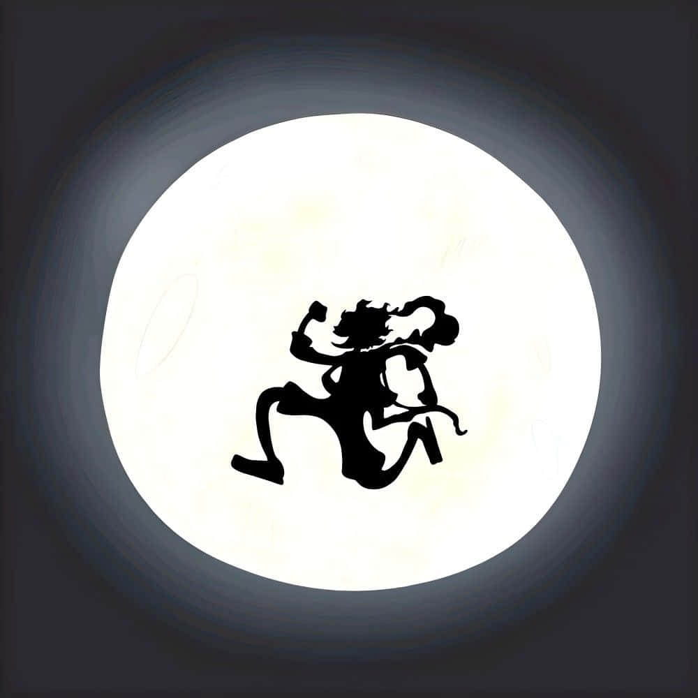 Luffy Gear 5, silhouette, glowing white circular backdrop, SD Desktop Wallpaper
