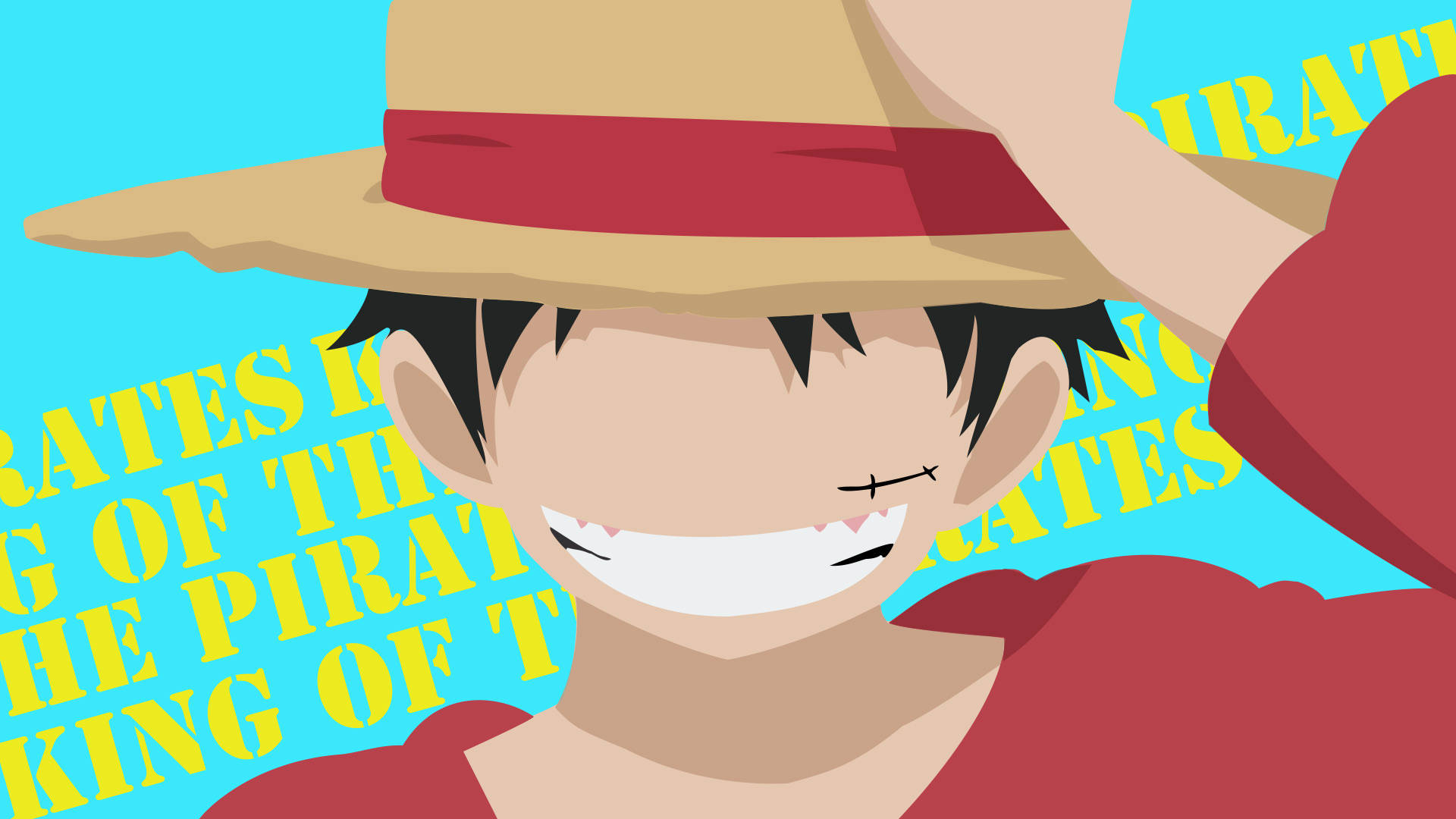 Luffy Smile, straw hat, red shirt, Full HD Desktop Wallpaper