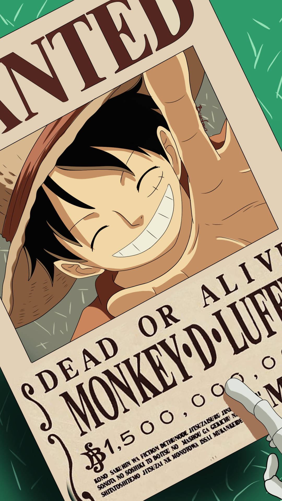 Luffy Smile, straw hat, black hair, Full HD Phone Wallpaper
