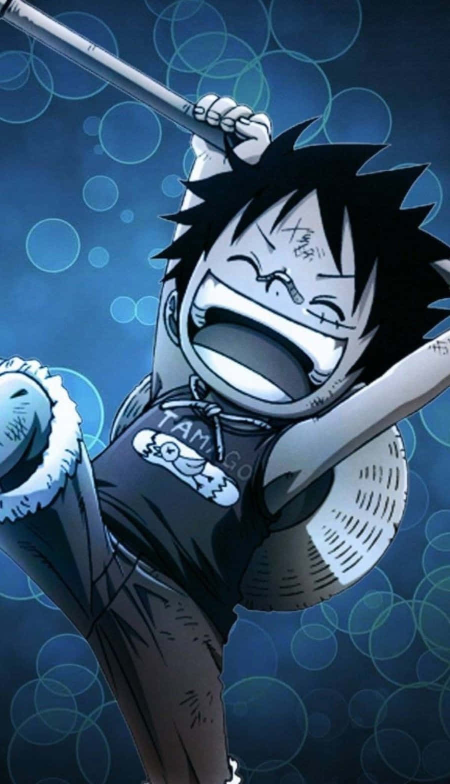 Luffy, spiky black hair, sword, HD Phone Wallpaper