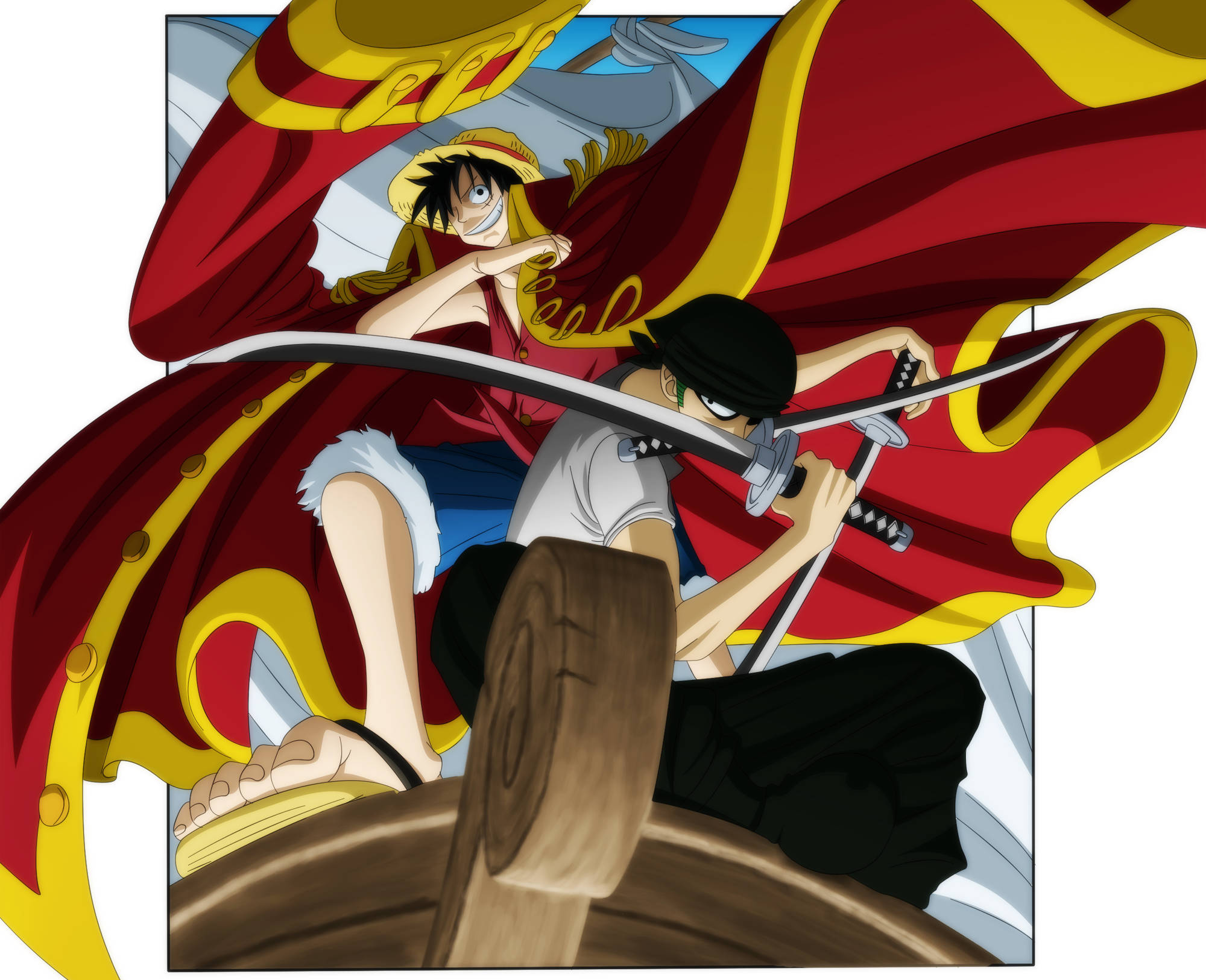 Luffy, Zoro, ship, Full HD Desktop Wallpaper
