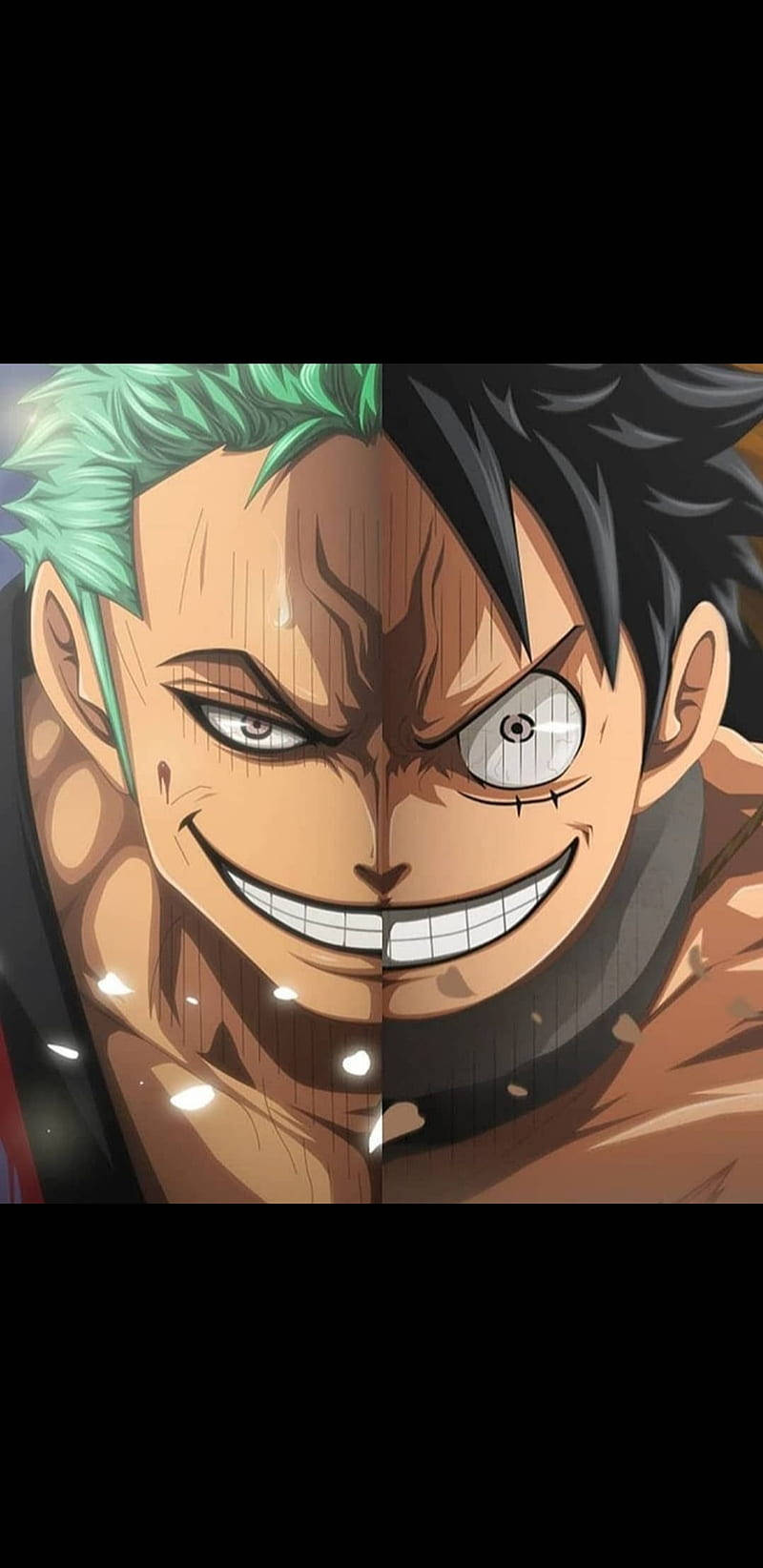 Luffy, Zoro, half-face, HD Phone Wallpaper