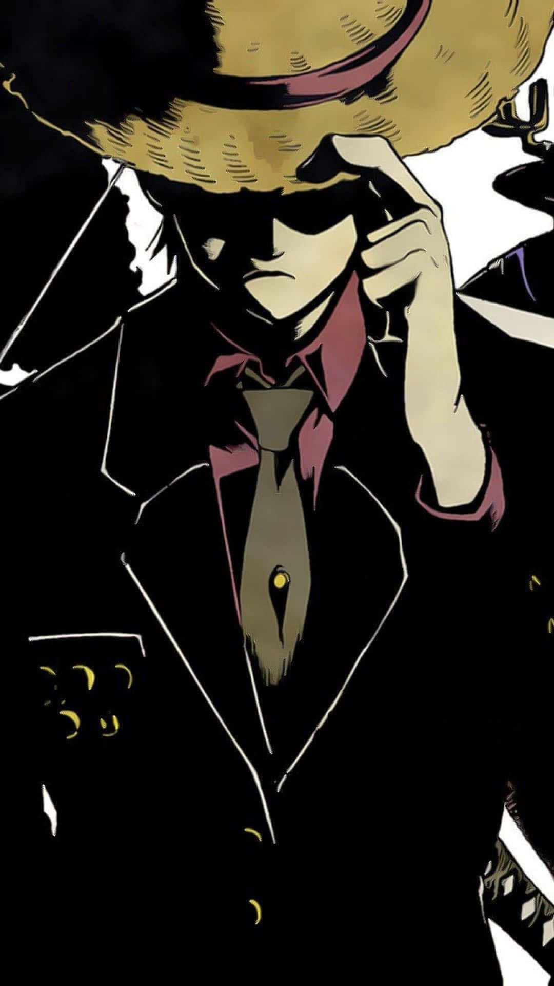 Luffy, straw hat, suit, Full HD Phone Wallpaper