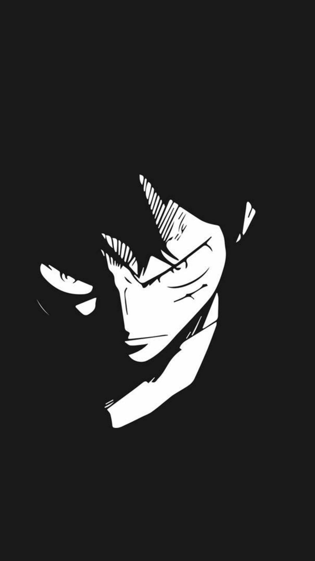Luffy, black and white illustration, anime-style portrait, Full HD Phone Wallpaper