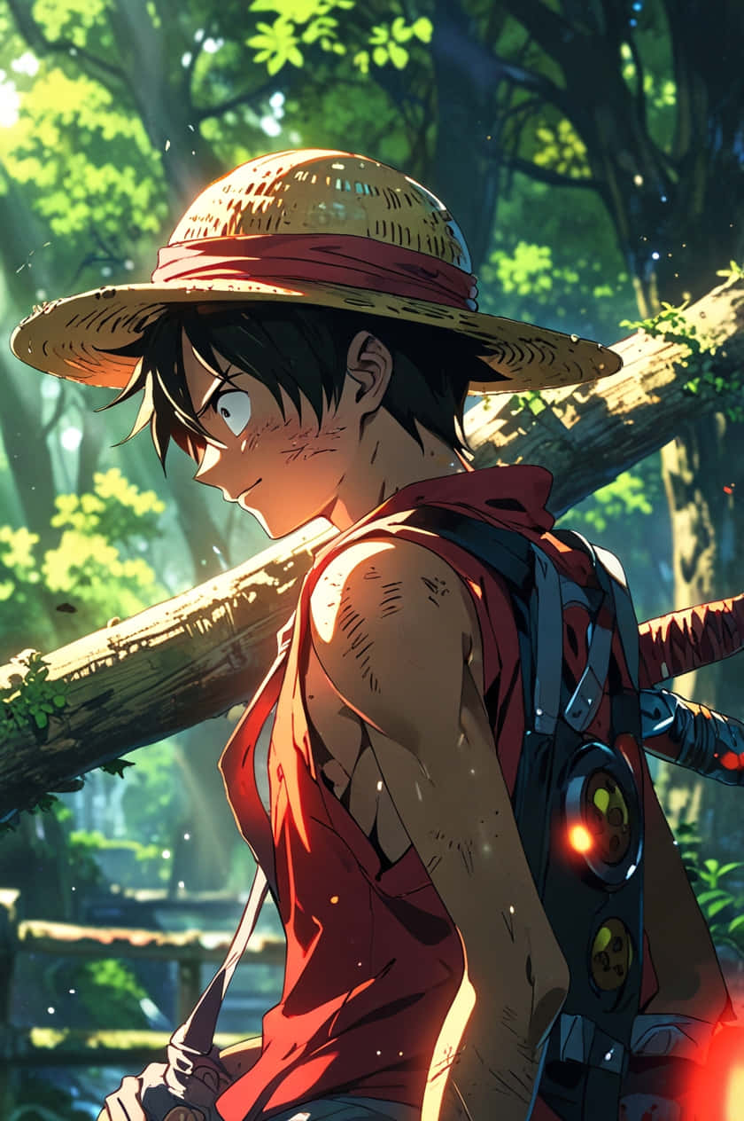Luffy, straw hat, red vest, SD Phone Wallpaper