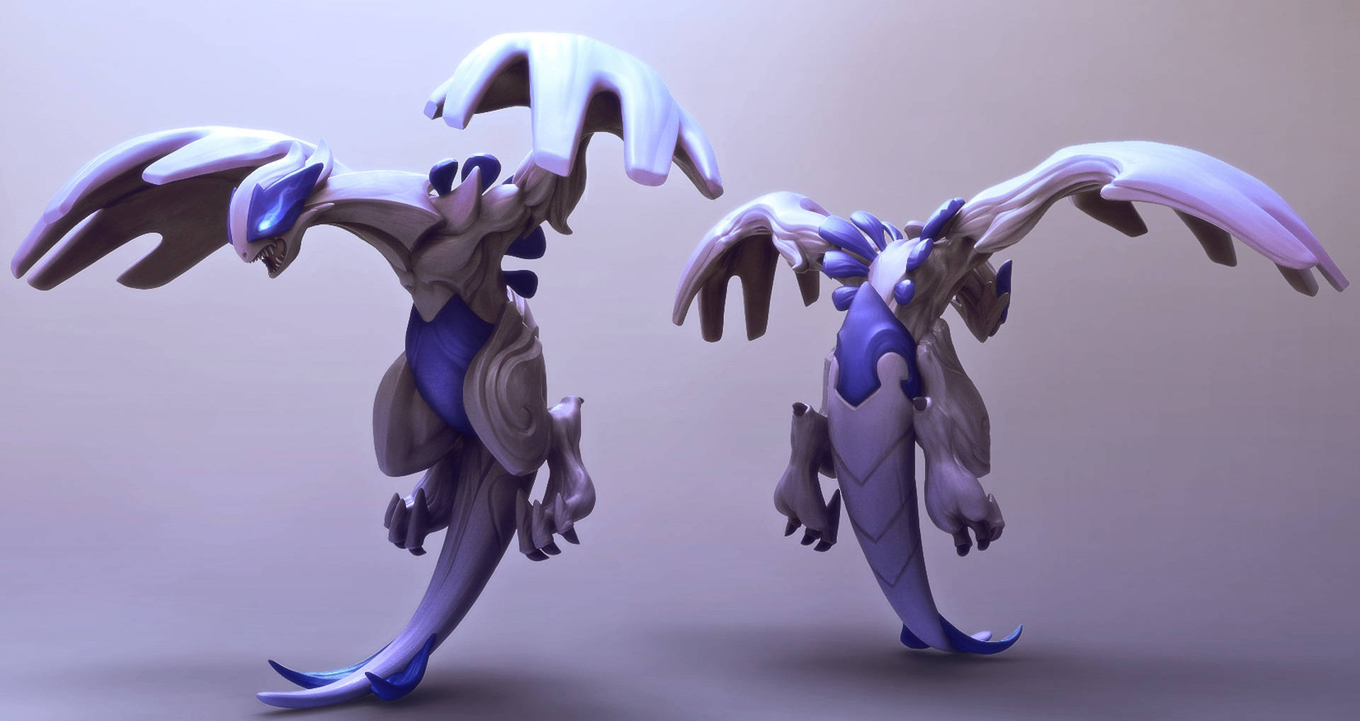 Lugia, blue, white, Full HD Desktop Wallpaper