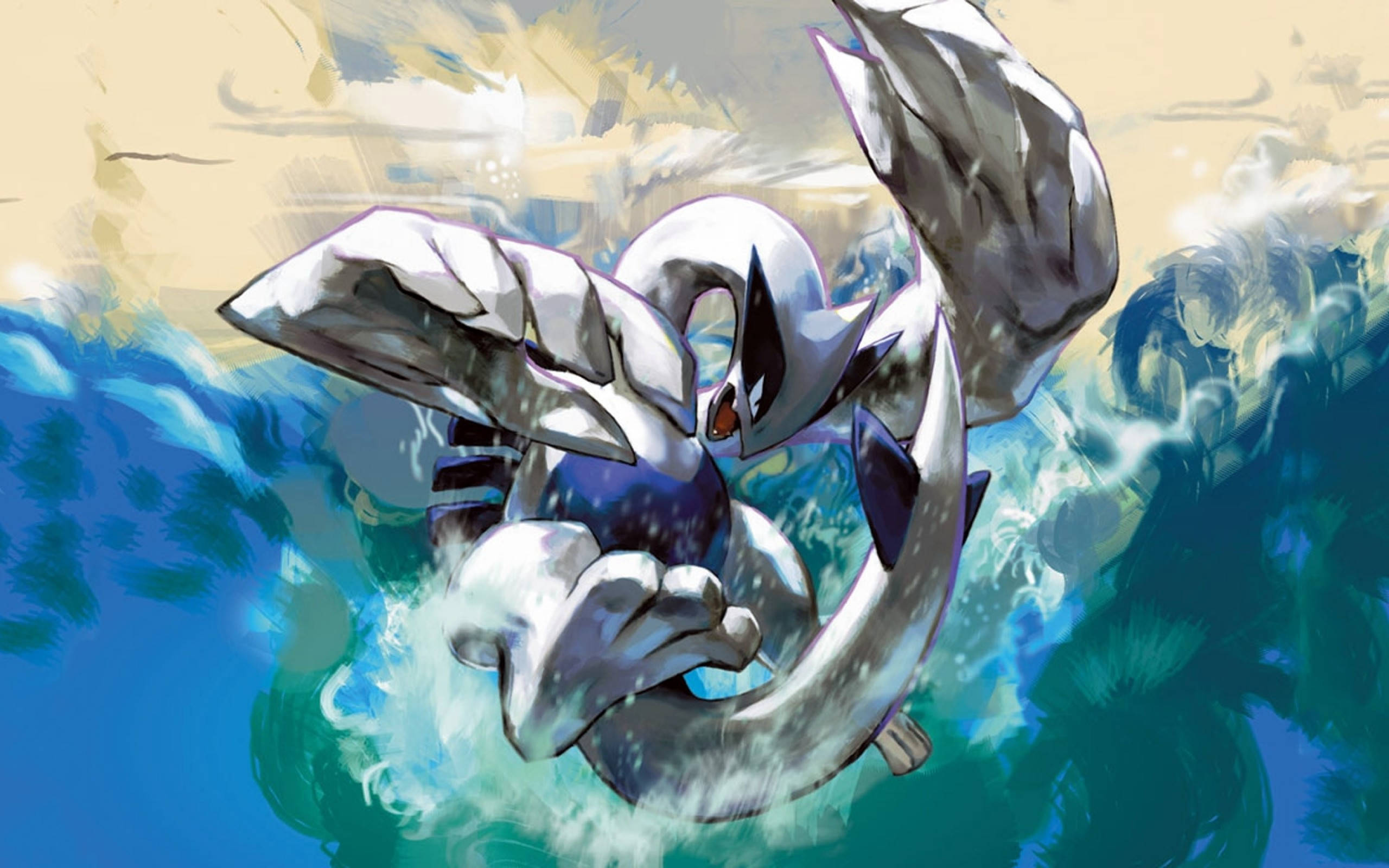 Lugia, silver armor, sharp claws, 2K Desktop Wallpaper