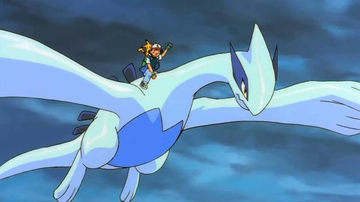 Lugia, blue and white, legendary Pokémon, SD Desktop Wallpaper