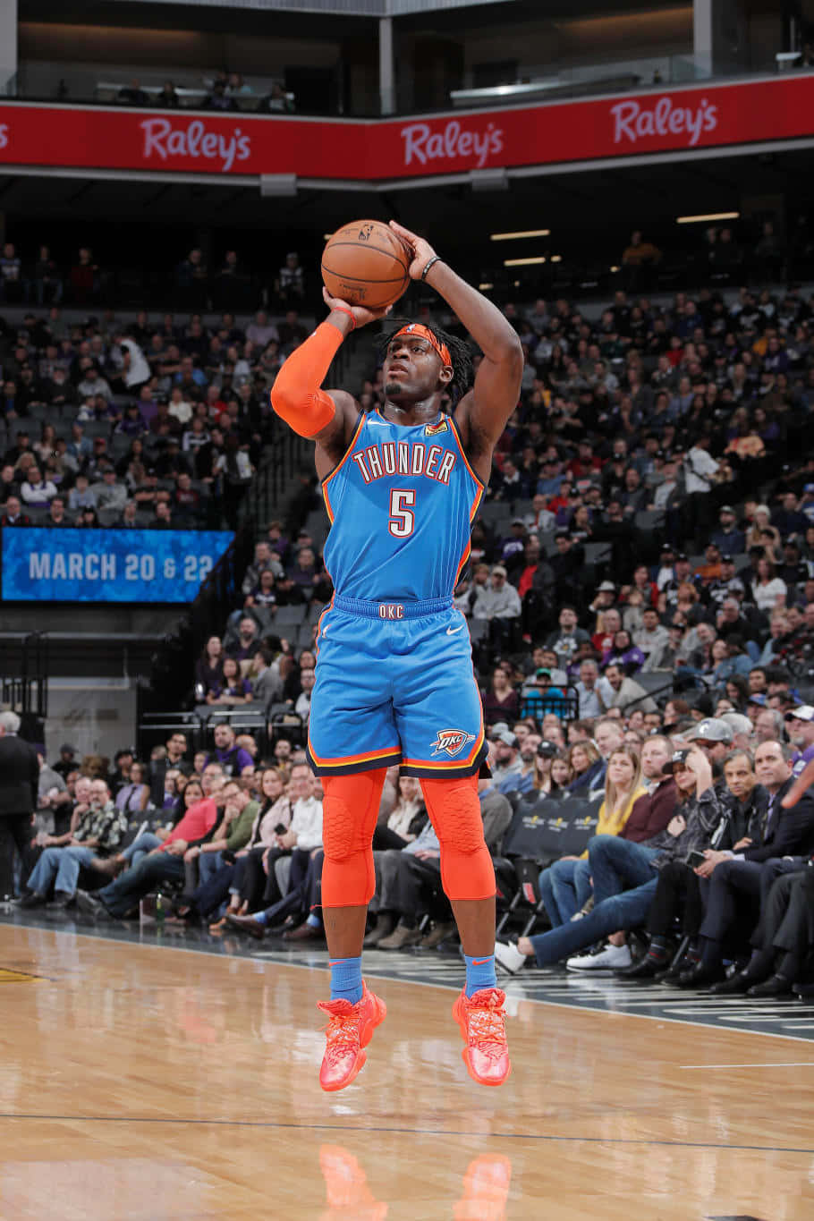 Luguentz Dort, Thunder jersey, blue and orange, HD Phone Wallpaper