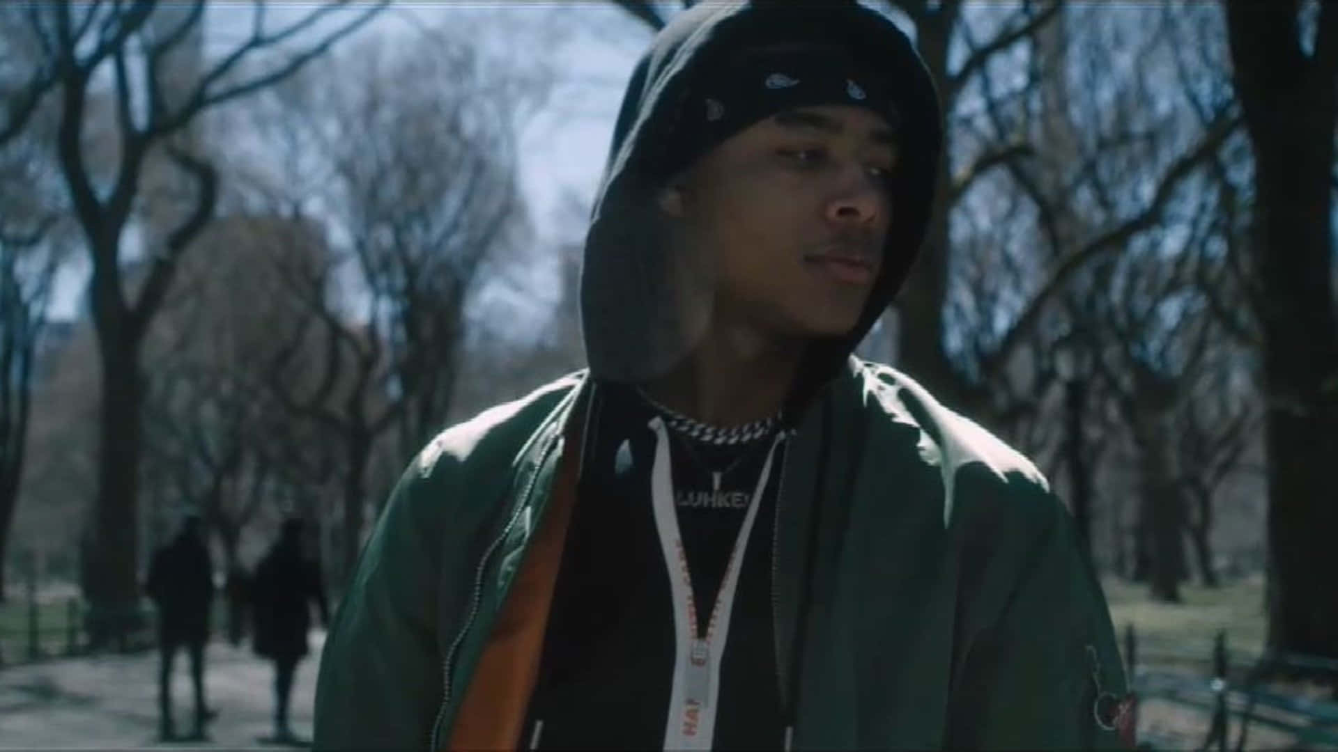 Luh Kel, green hoodie, bandana, Full HD Desktop Wallpaper