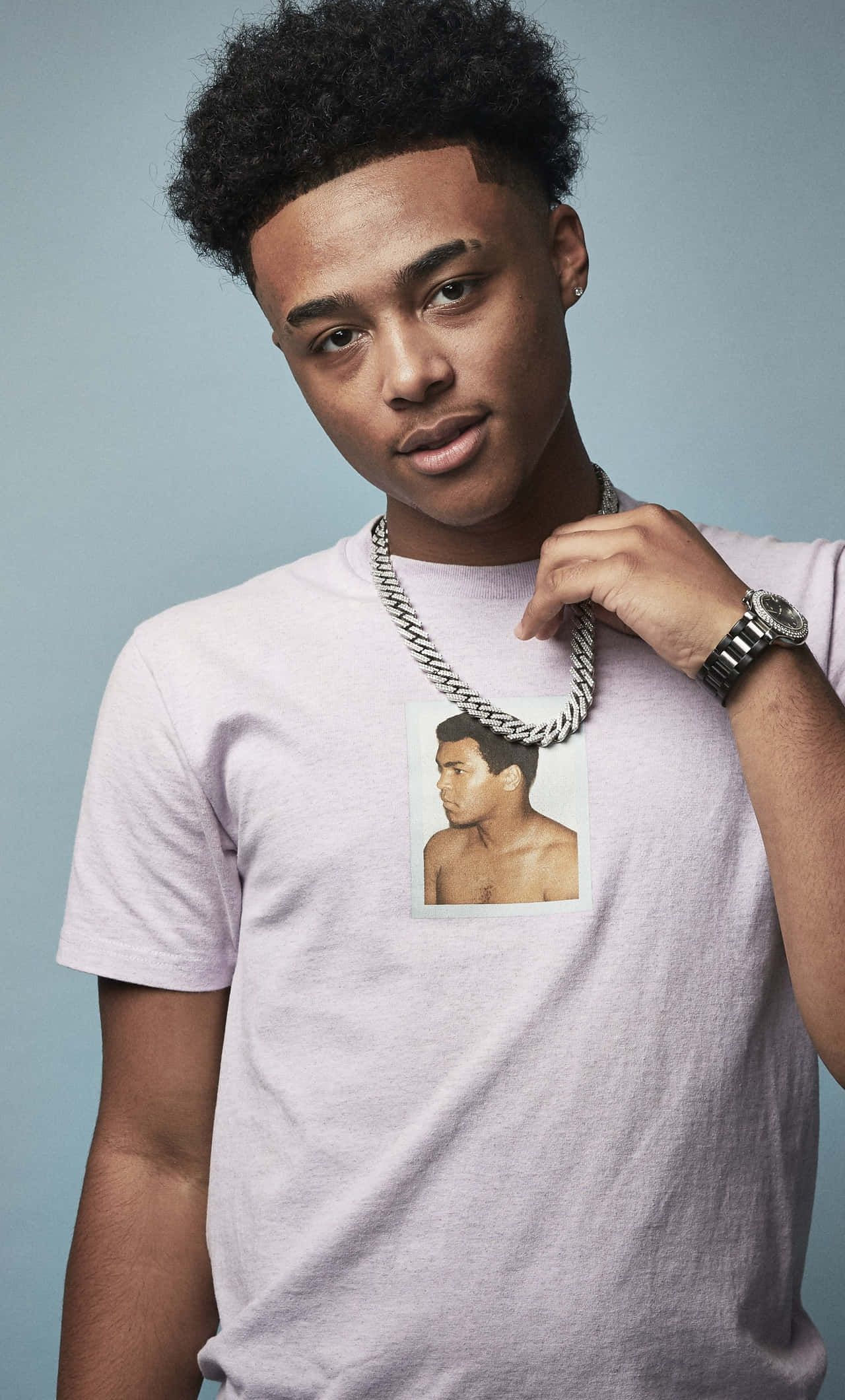 Luh Kel, light purple t-shirt, boxer graphic, Full HD Phone Wallpaper