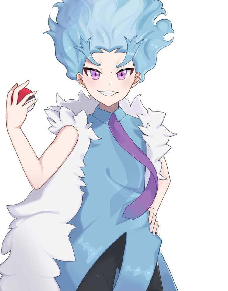Lui Shirosagi, spiky blue hair, purple eyes, SD Phone Wallpaper