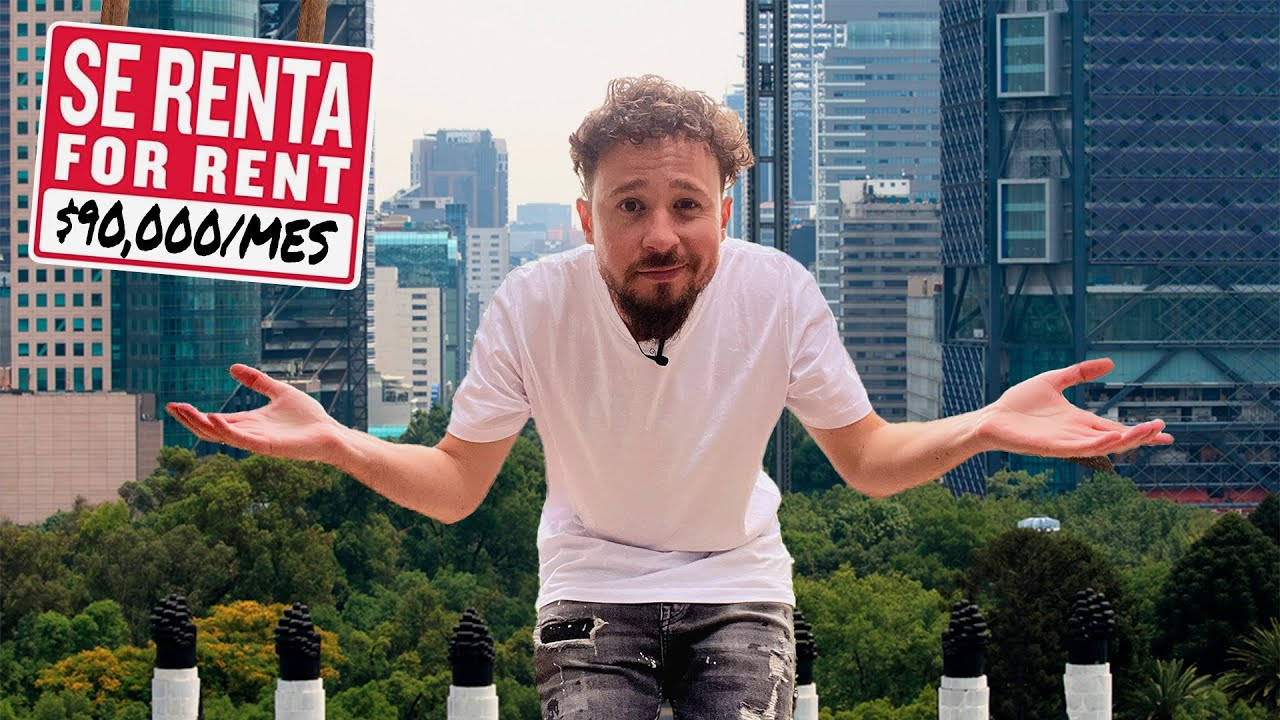 Luisito Comunica, city skyline, For Rent $90,000/MES sign, HD Desktop Wallpaper