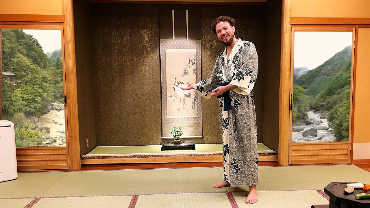 Luisito Comunica, yukata, tatami mats, HD Desktop Wallpaper