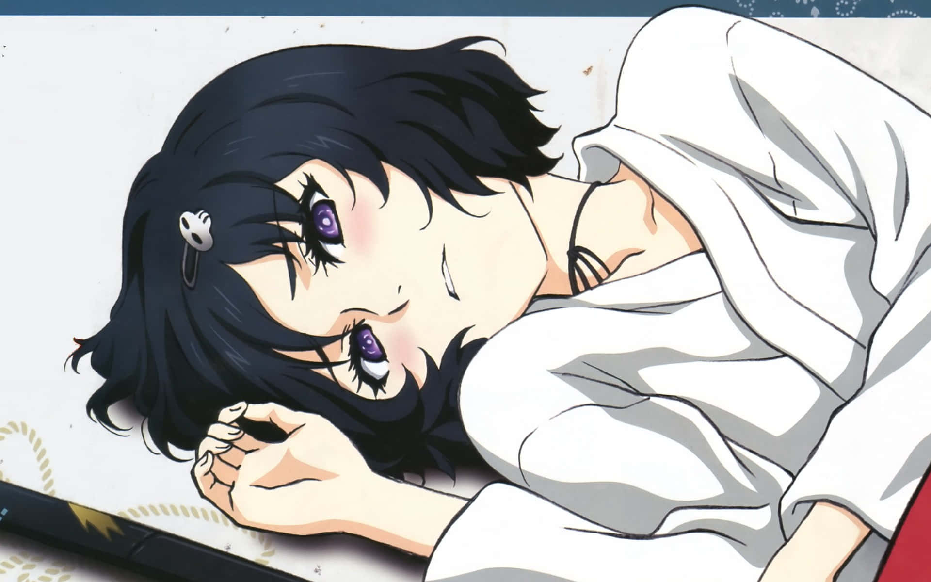 Luka Urushibara, black hair, purple eyes, Full HD Desktop Wallpaper