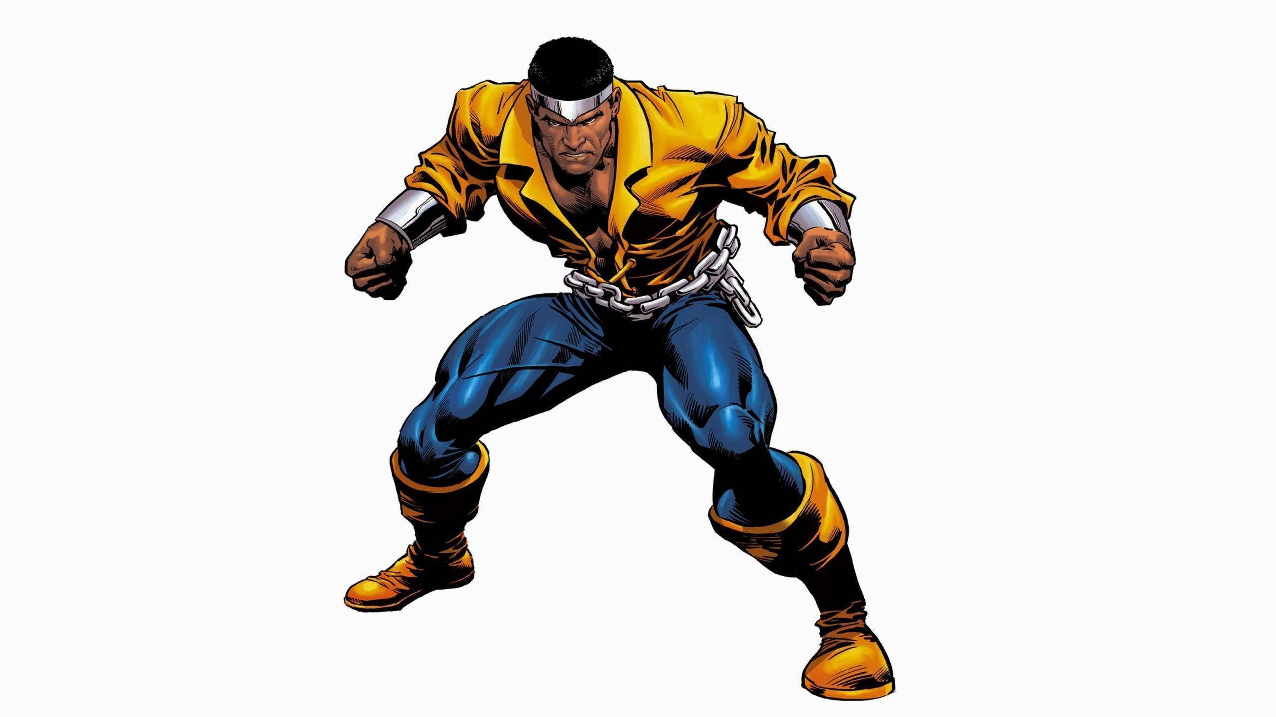 Luke Cage, yellow jacket, blue pants, 2K Desktop Wallpaper