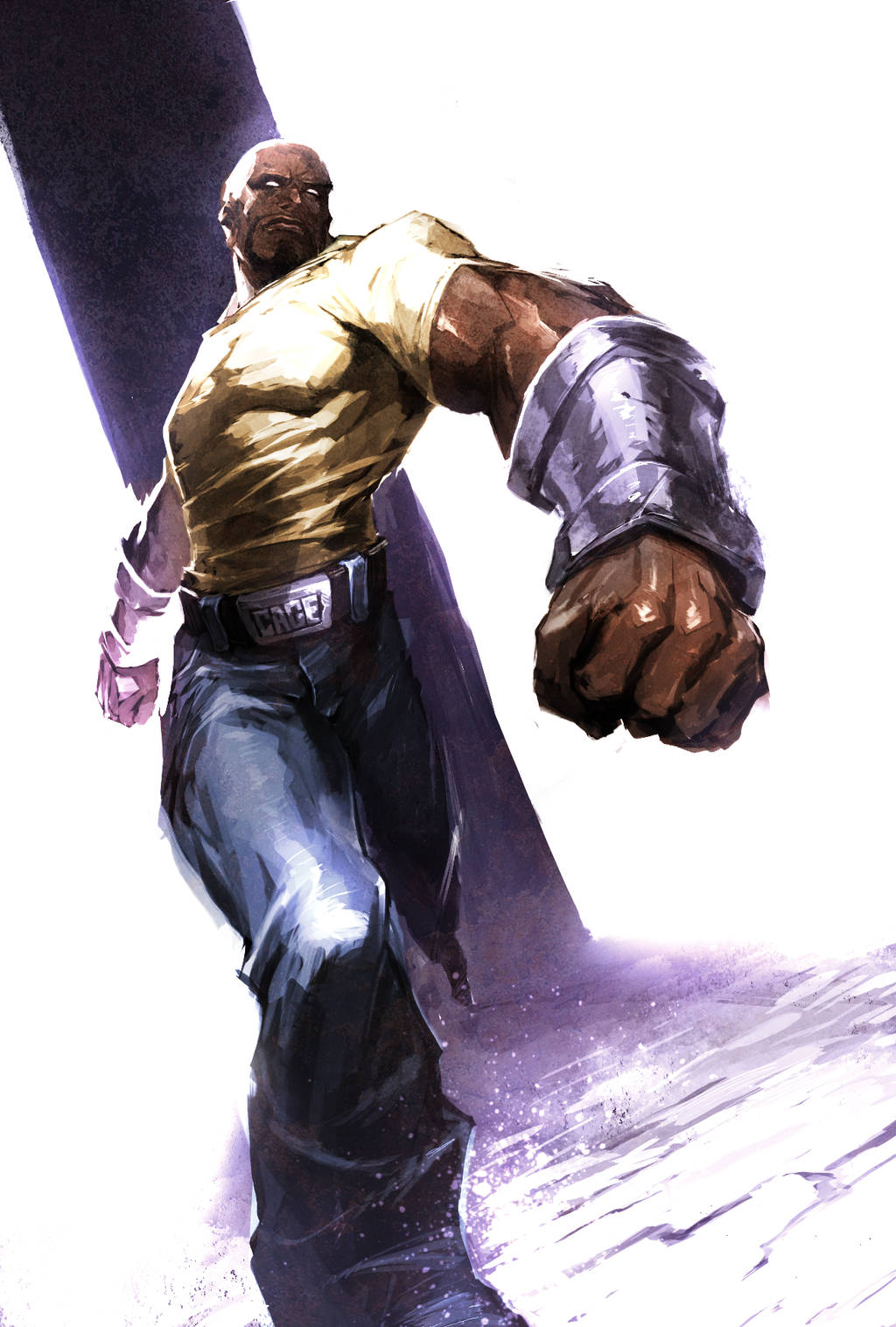 Luke Cage, yellow shirt, jeans, HD Phone Wallpaper