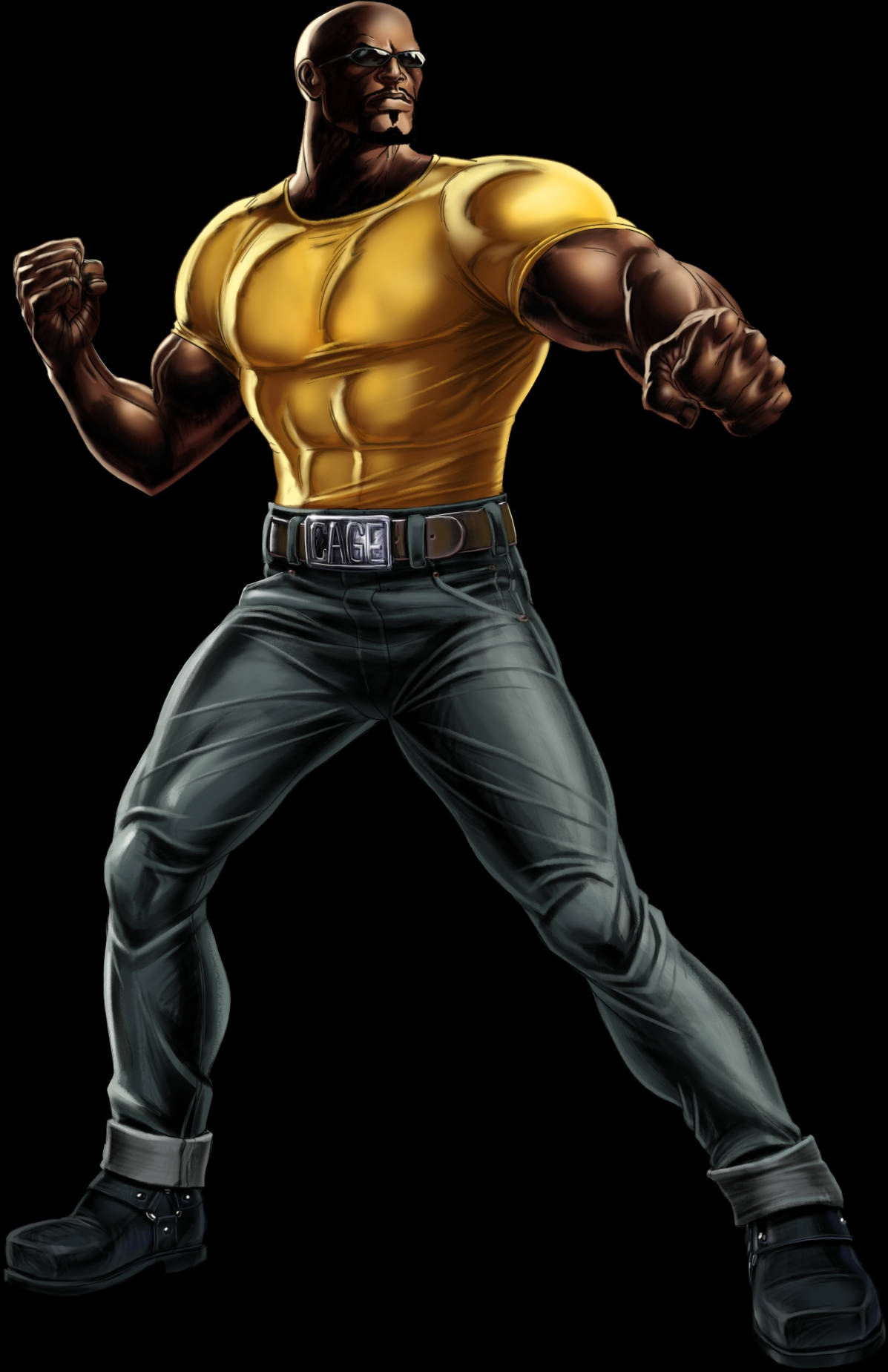 Luke Cage, yellow shirt, dark pants, HD Phone Wallpaper