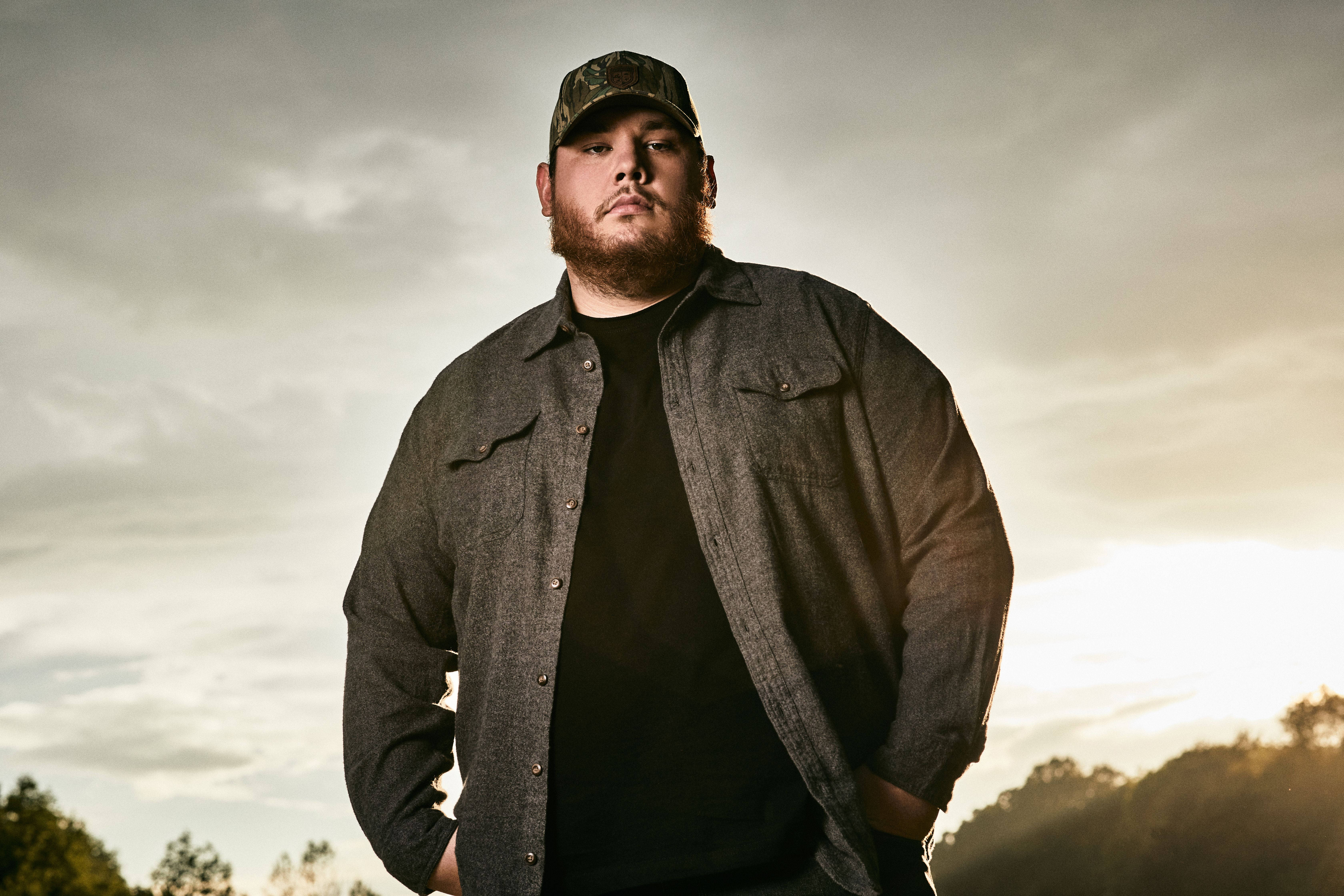 Luke Combs, American Country Music Artist, golden sunset sky, 5K Desktop Wallpaper
