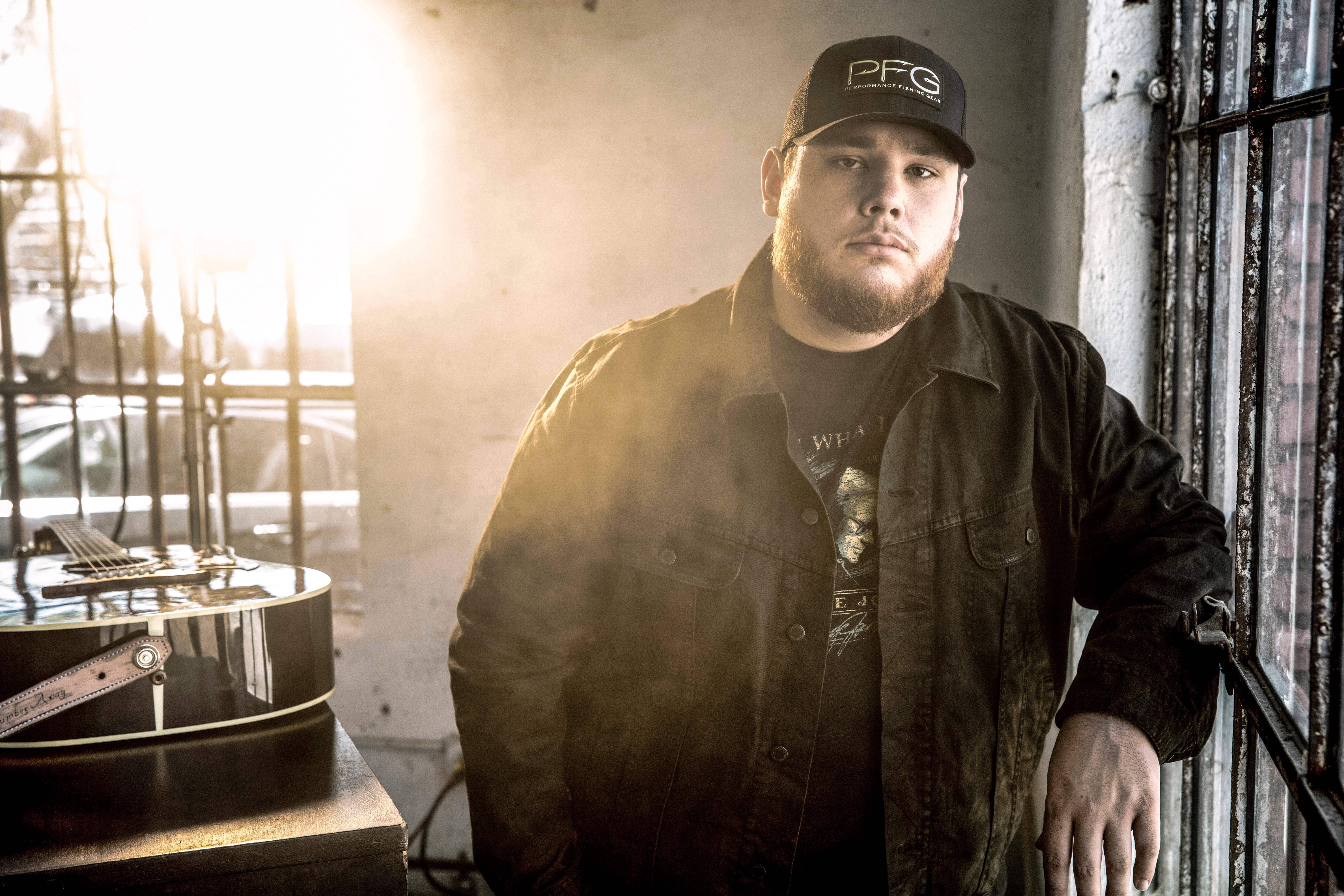 Luke Combs, bearded man, cap, 8K Desktop Wallpaper