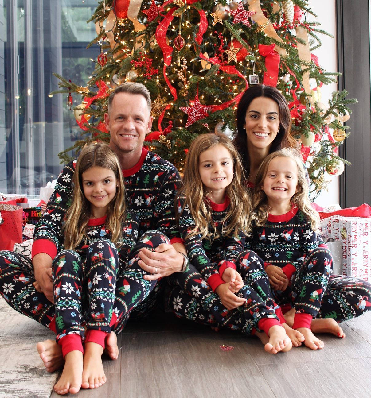 Luke Donald, family, Christmas tree, HD Phone Wallpaper