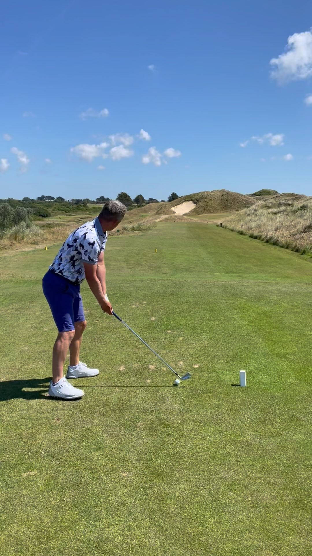 Luke Donald, patterned shirt, sunlit green fairway, Full HD Phone Wallpaper