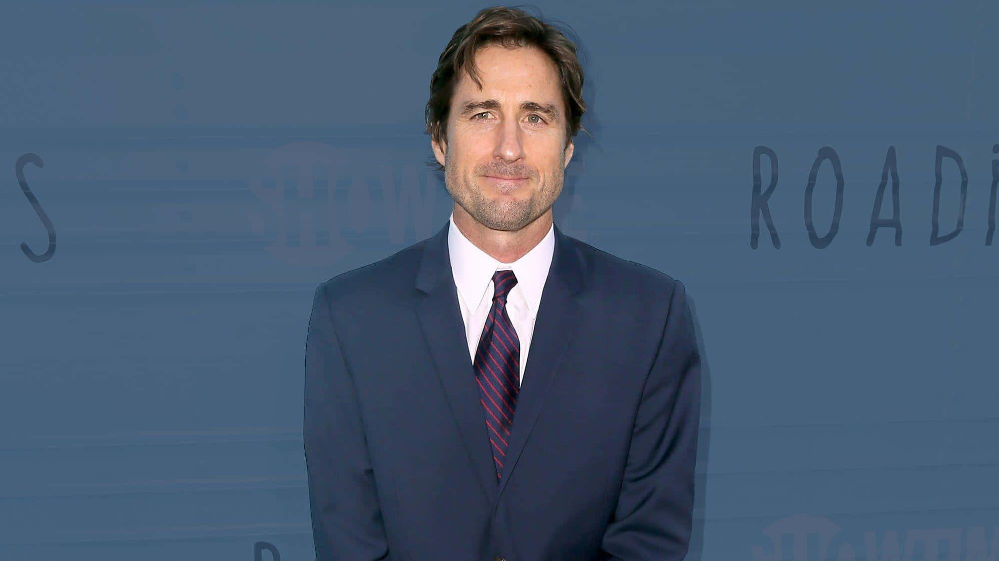 Luke Wilson, navy suit, striped tie, Full HD Desktop Wallpaper
