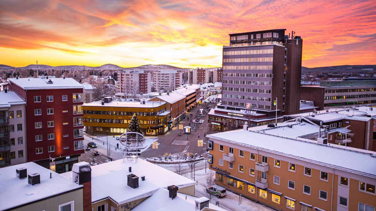 Luleå, northern lights, sunset, SD Desktop Wallpaper