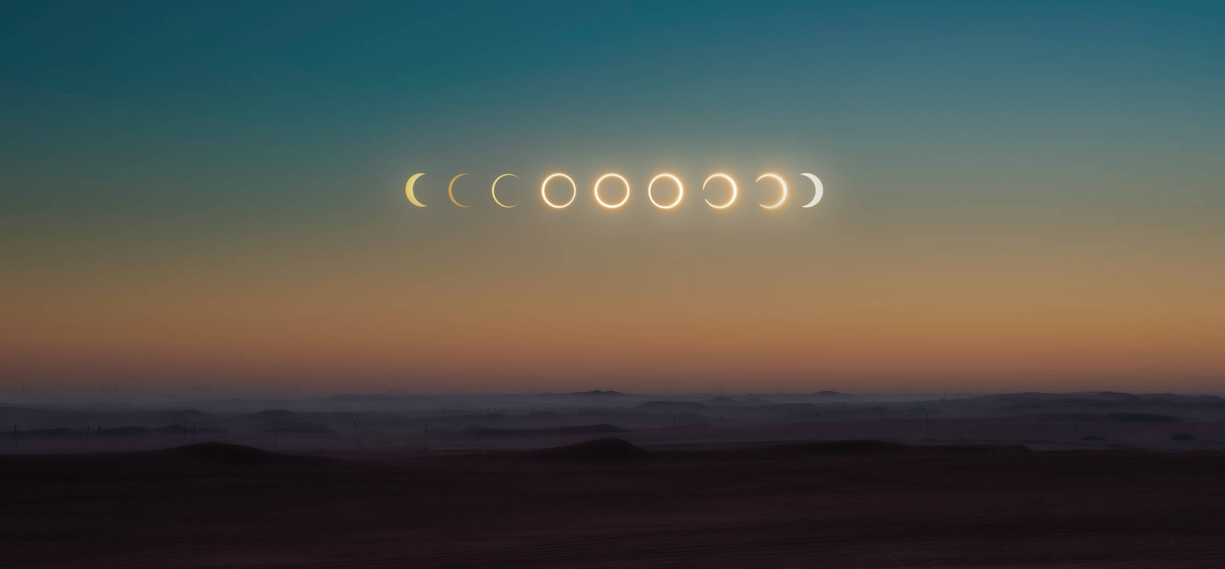 Luna, eclipse phases, solar eclipse, Full HD Desktop Wallpaper