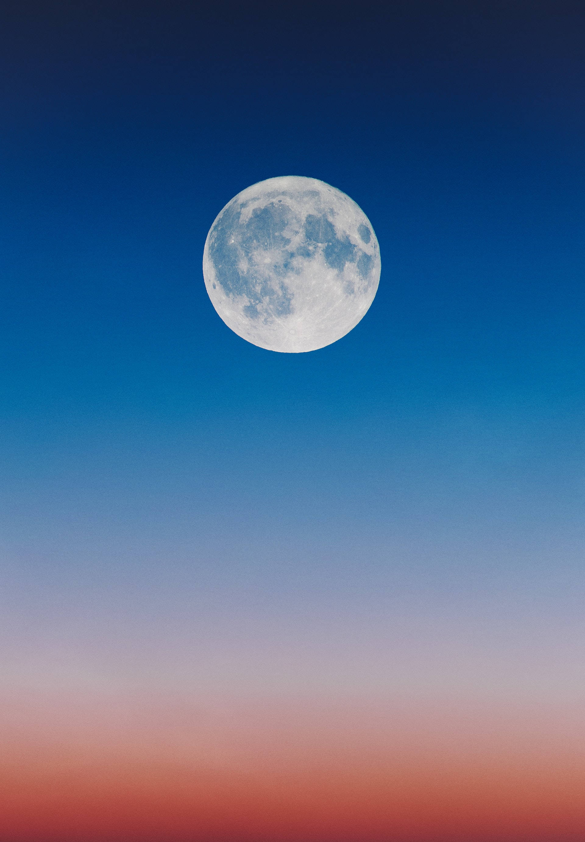 Luna, full moon, twilight sky, 2K Phone Wallpaper