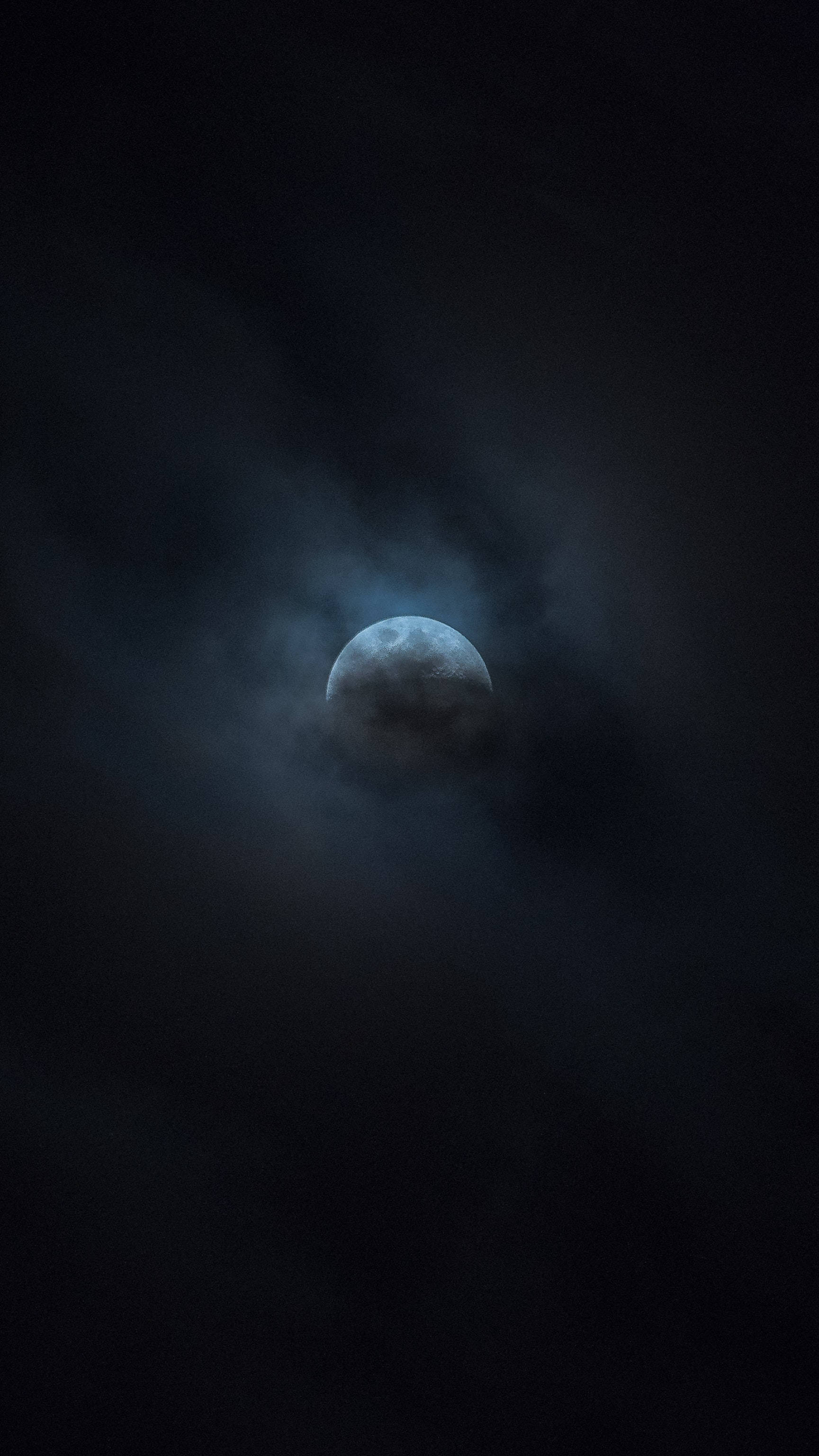 Luna, dark night sky, swirling dark clouds, 2K Phone Wallpaper
