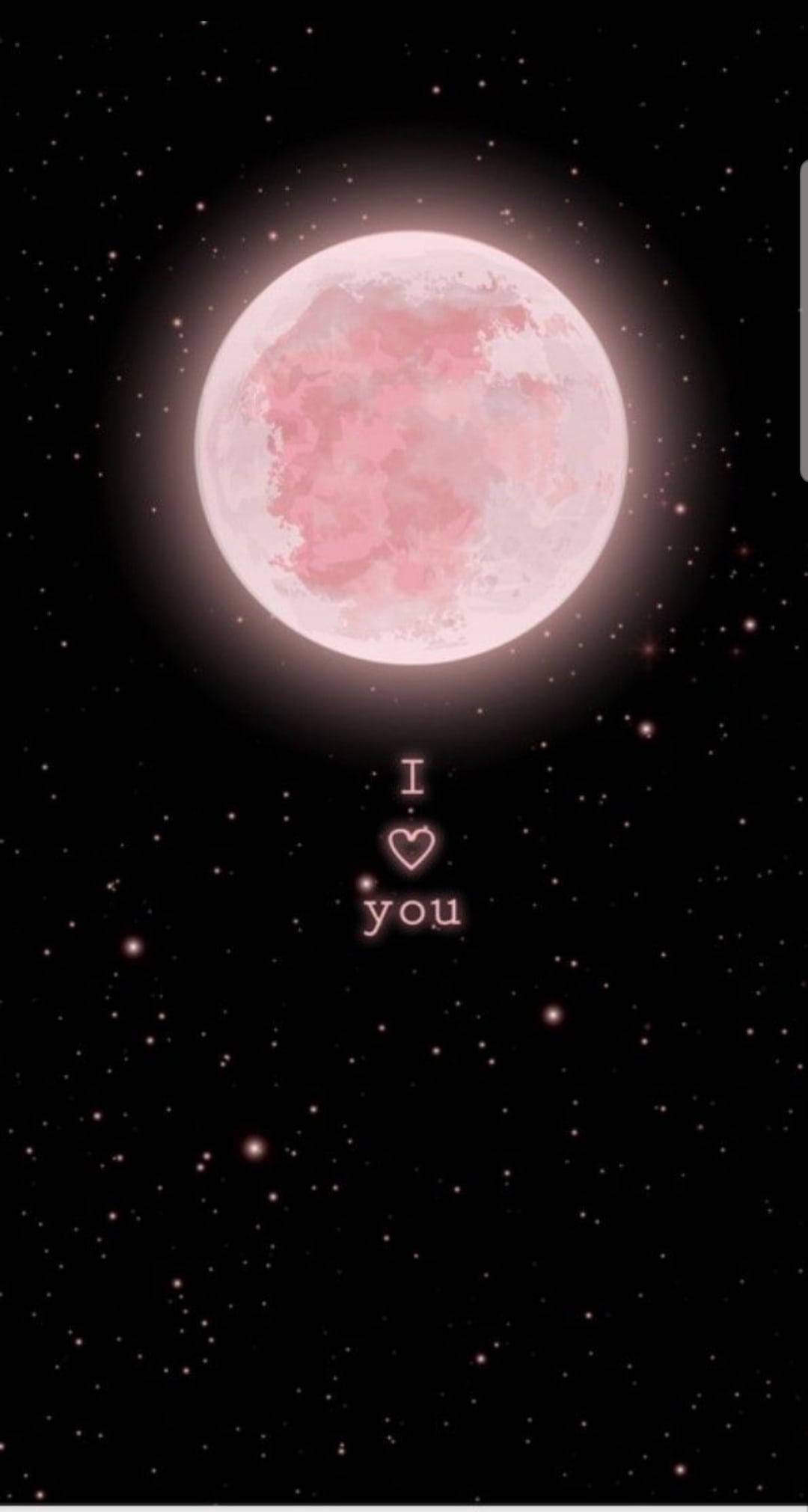 Pink Luna, glowing pink full moon, starry night sky, Full HD Phone Wallpaper