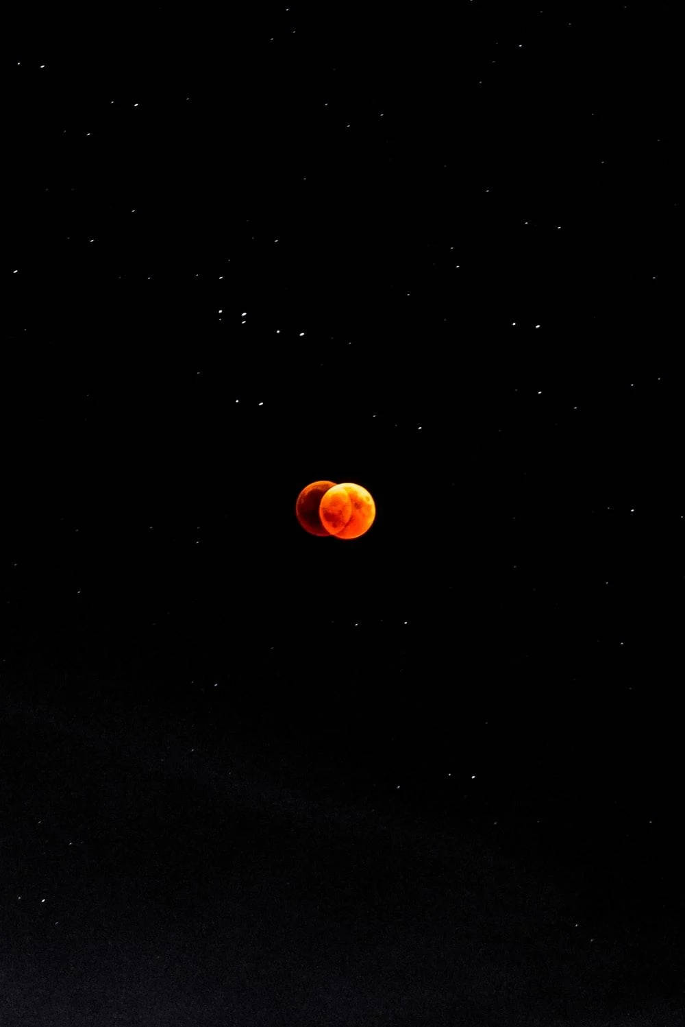 Lunar Eclipse, blood moon, fiery orange, HD Phone Wallpaper