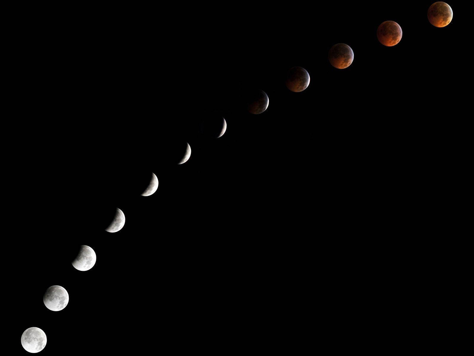 lunar eclipse, moon phases, full moon, HD Desktop Wallpaper