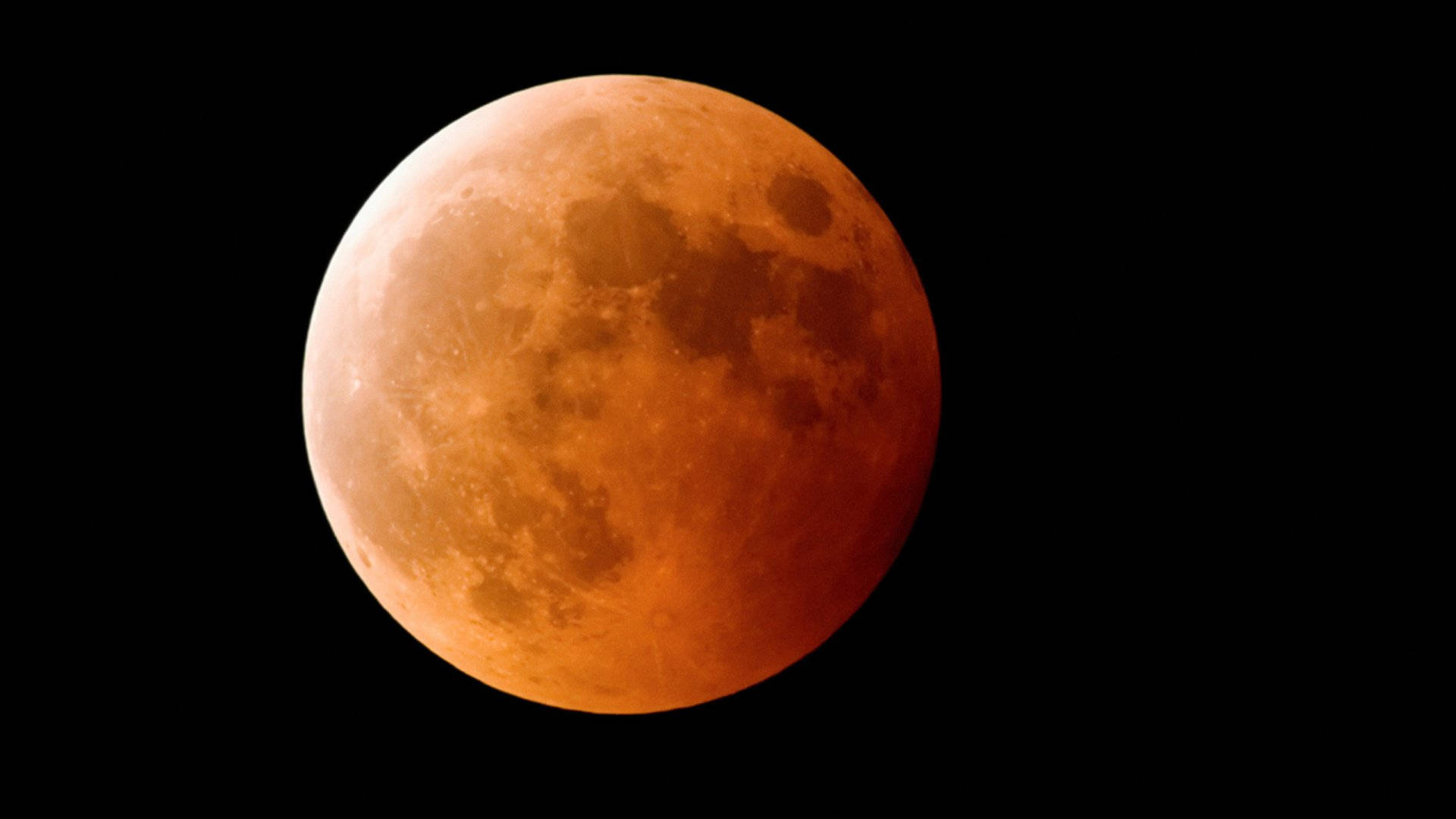 classic total lunar eclipse, blood moon, pitch black sky, Full HD Desktop Wallpaper