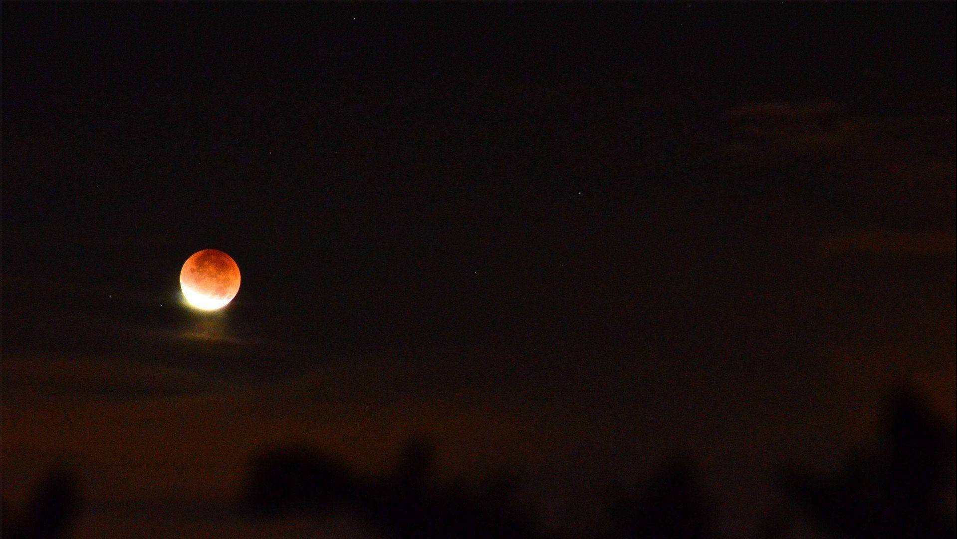 Lunar eclipse, blood moon, red, Full HD Desktop Wallpaper