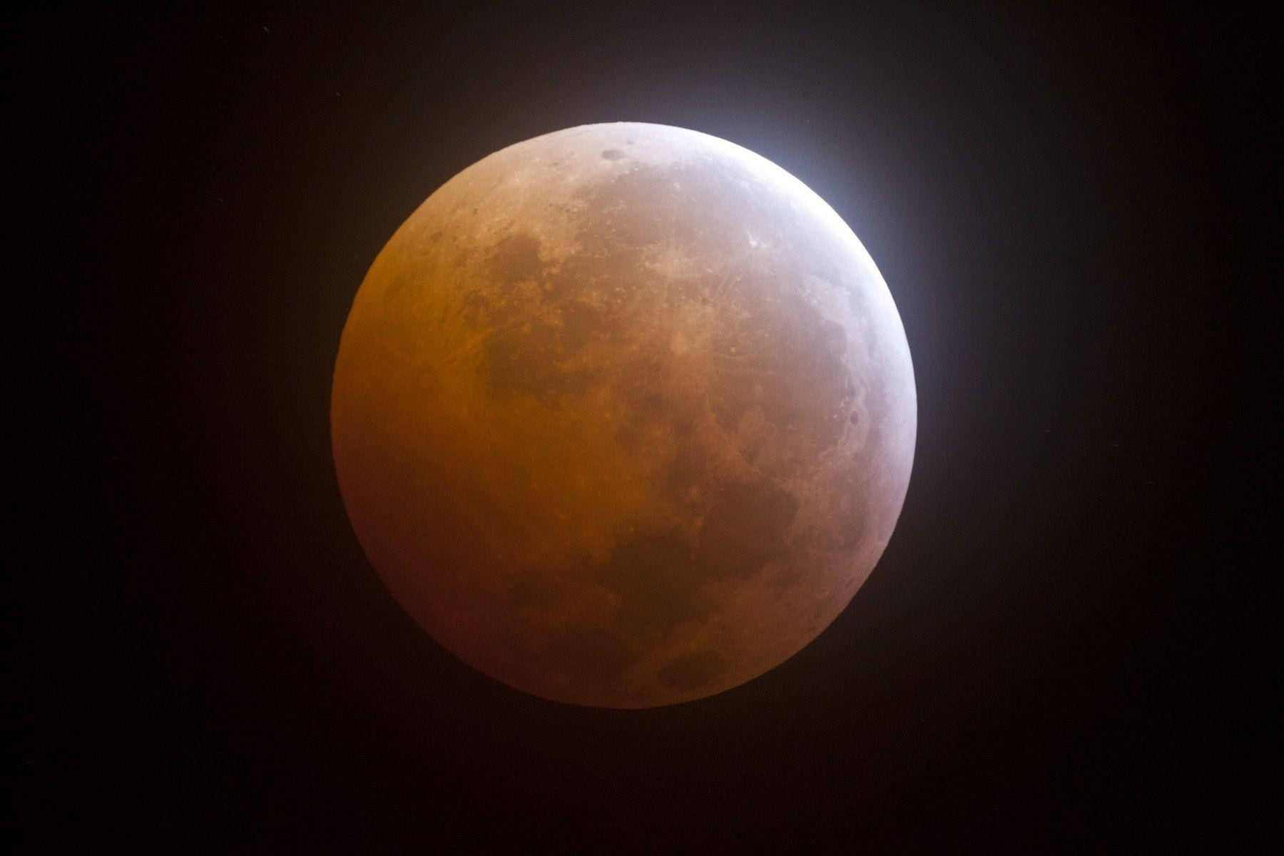 Lunar eclipse, blood moon, amber, HD Desktop Wallpaper