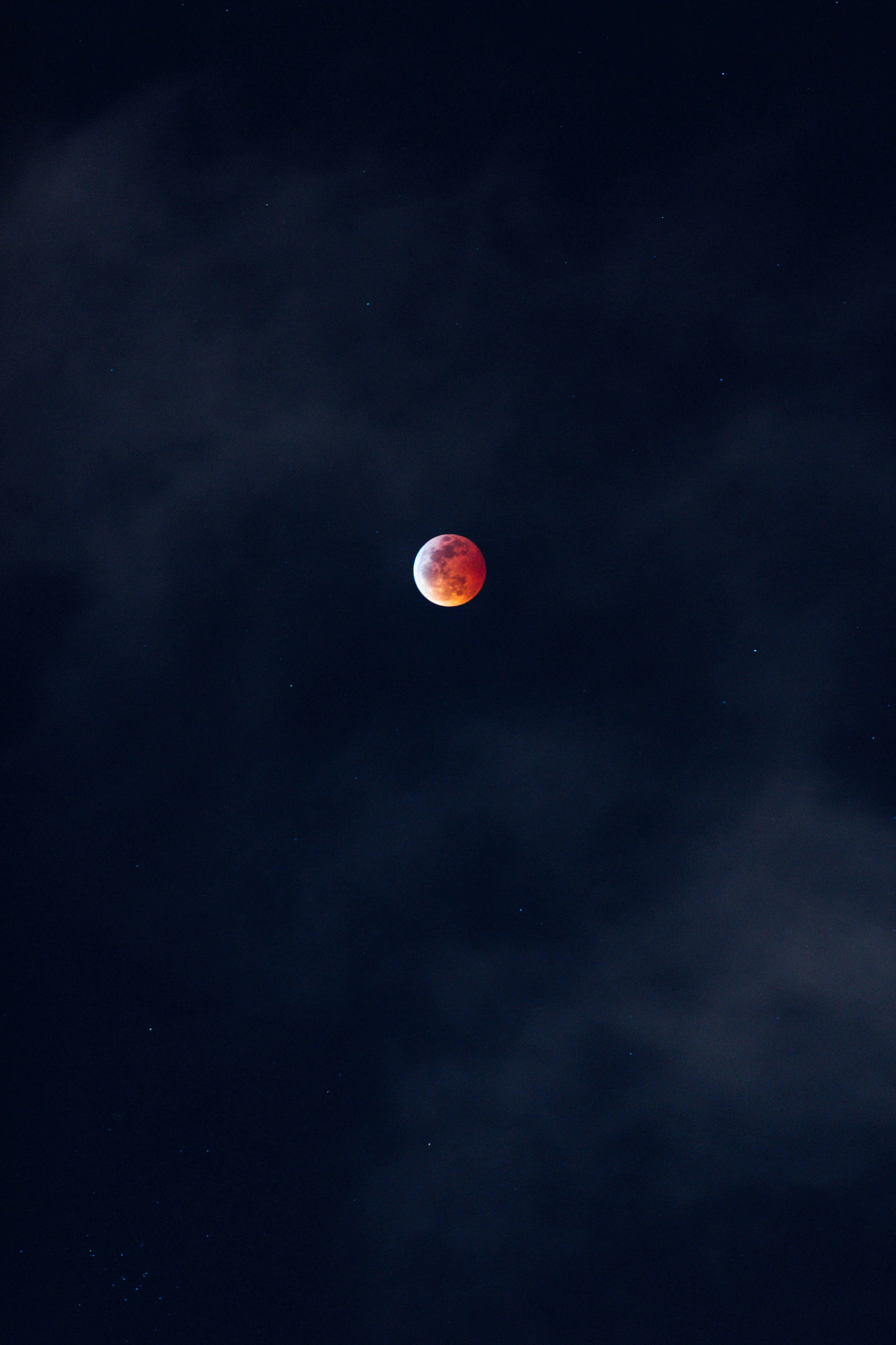 lunar eclipse, red moon, night sky, 5K Phone Wallpaper